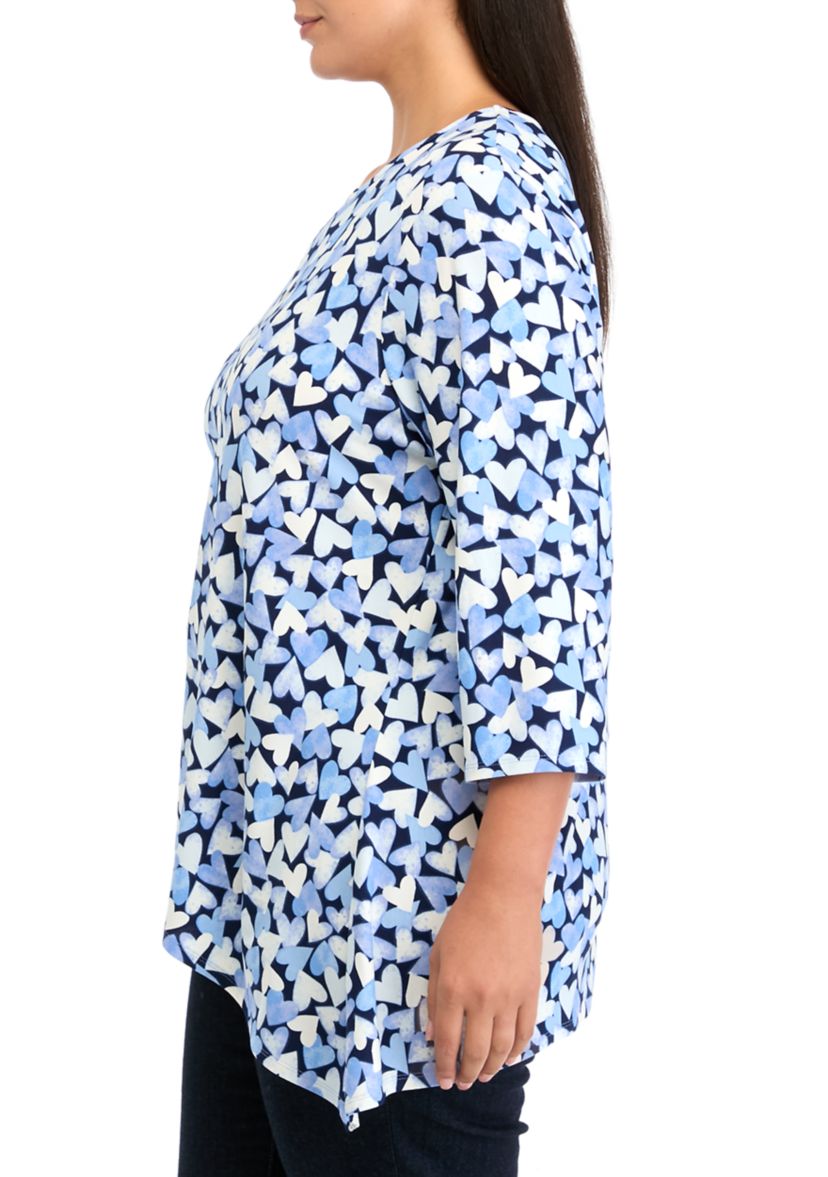 Plus Size Shark Bite Hem Top 