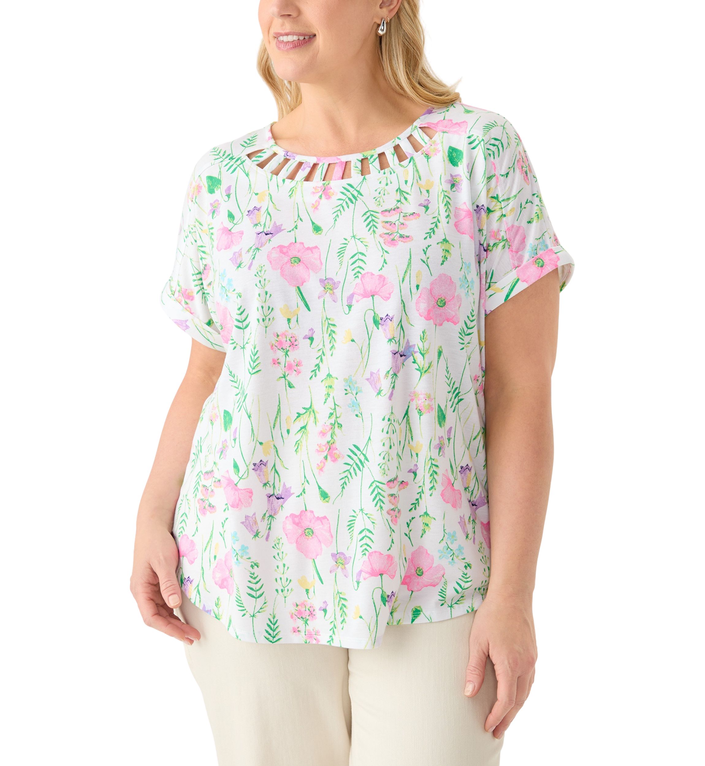 Plus Size Printed Knit Top