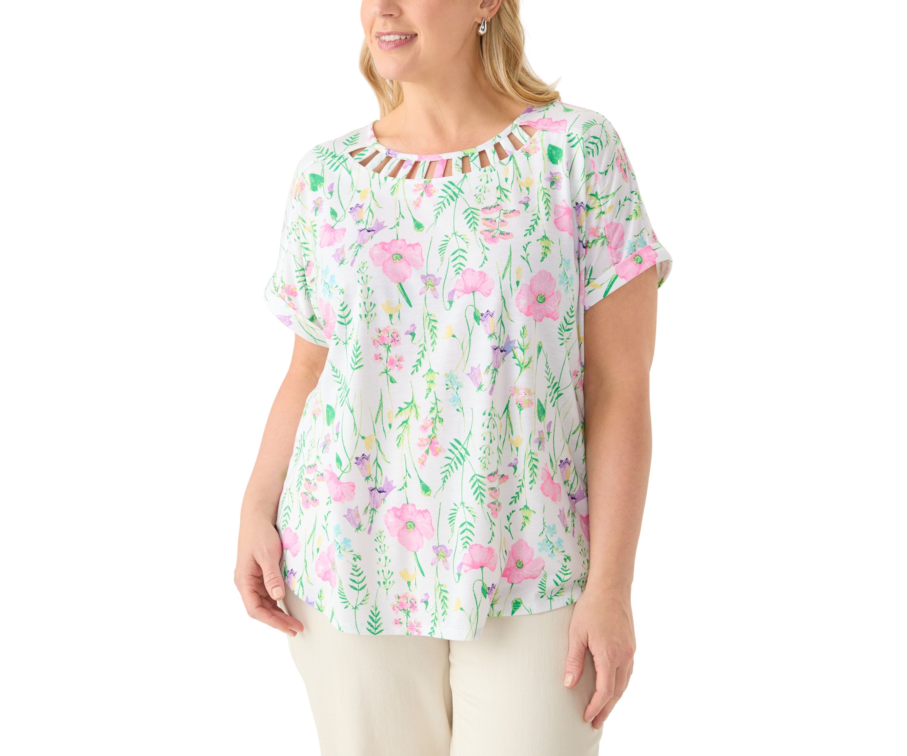 Plus Size Printed Knit Top