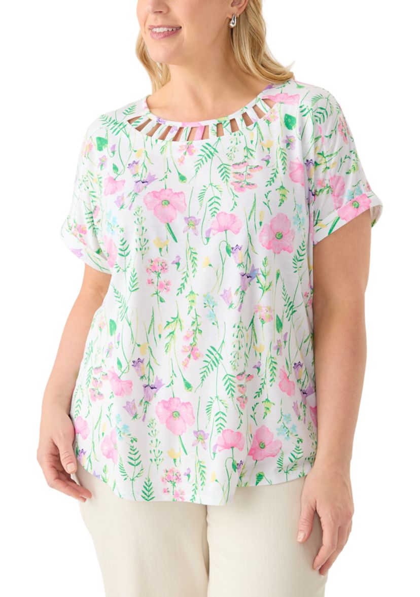Plus Size Printed Knit Top