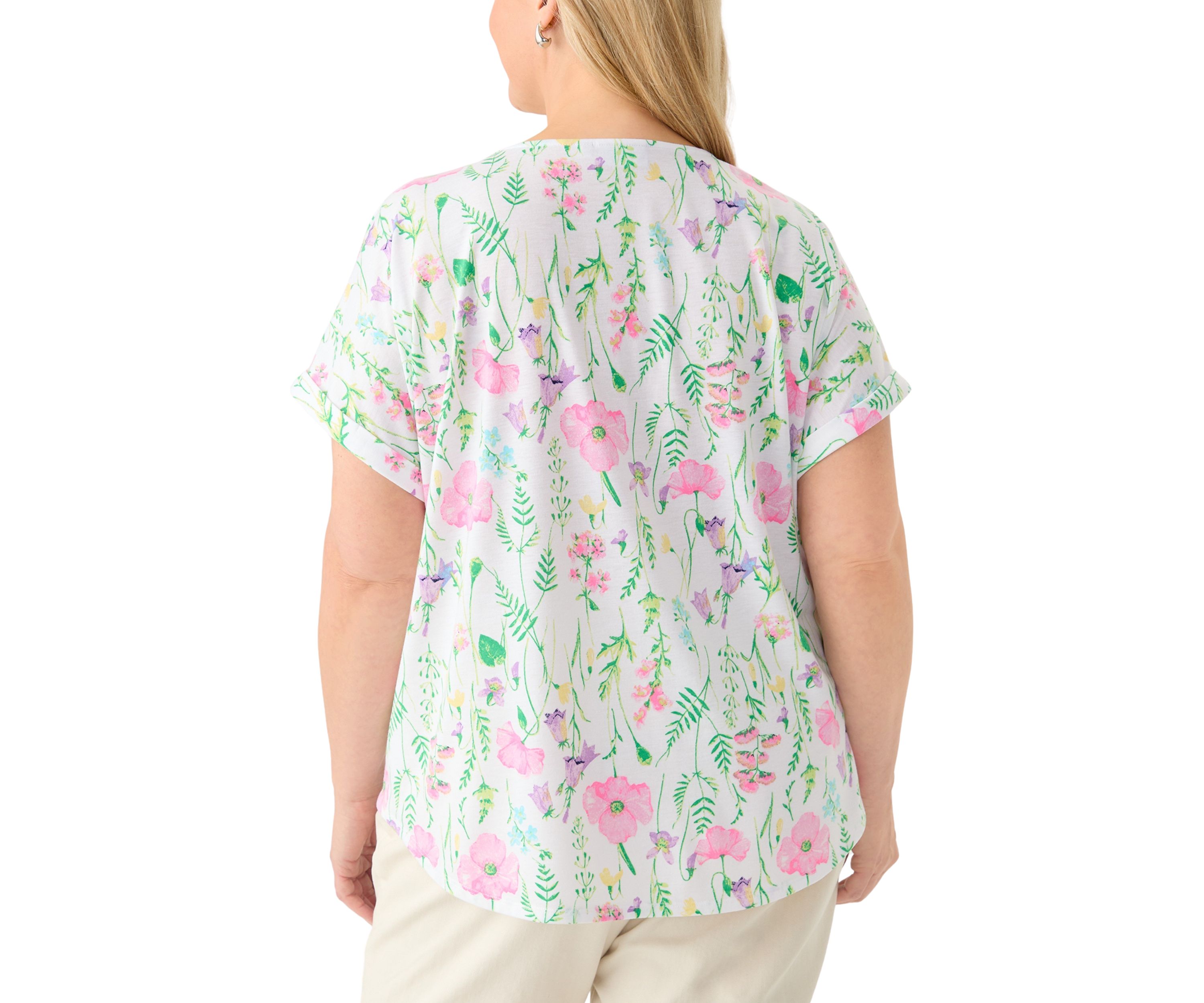 Plus Size Printed Knit Top