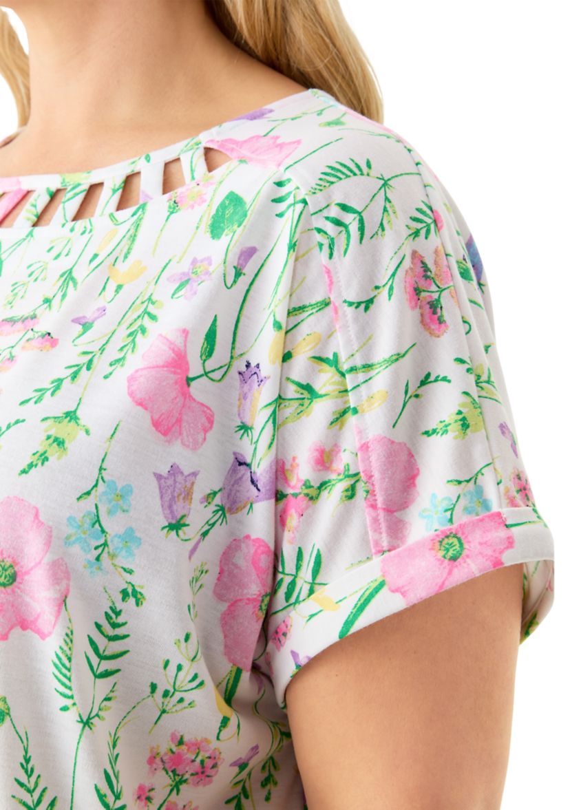 Plus Size Printed Knit Top
