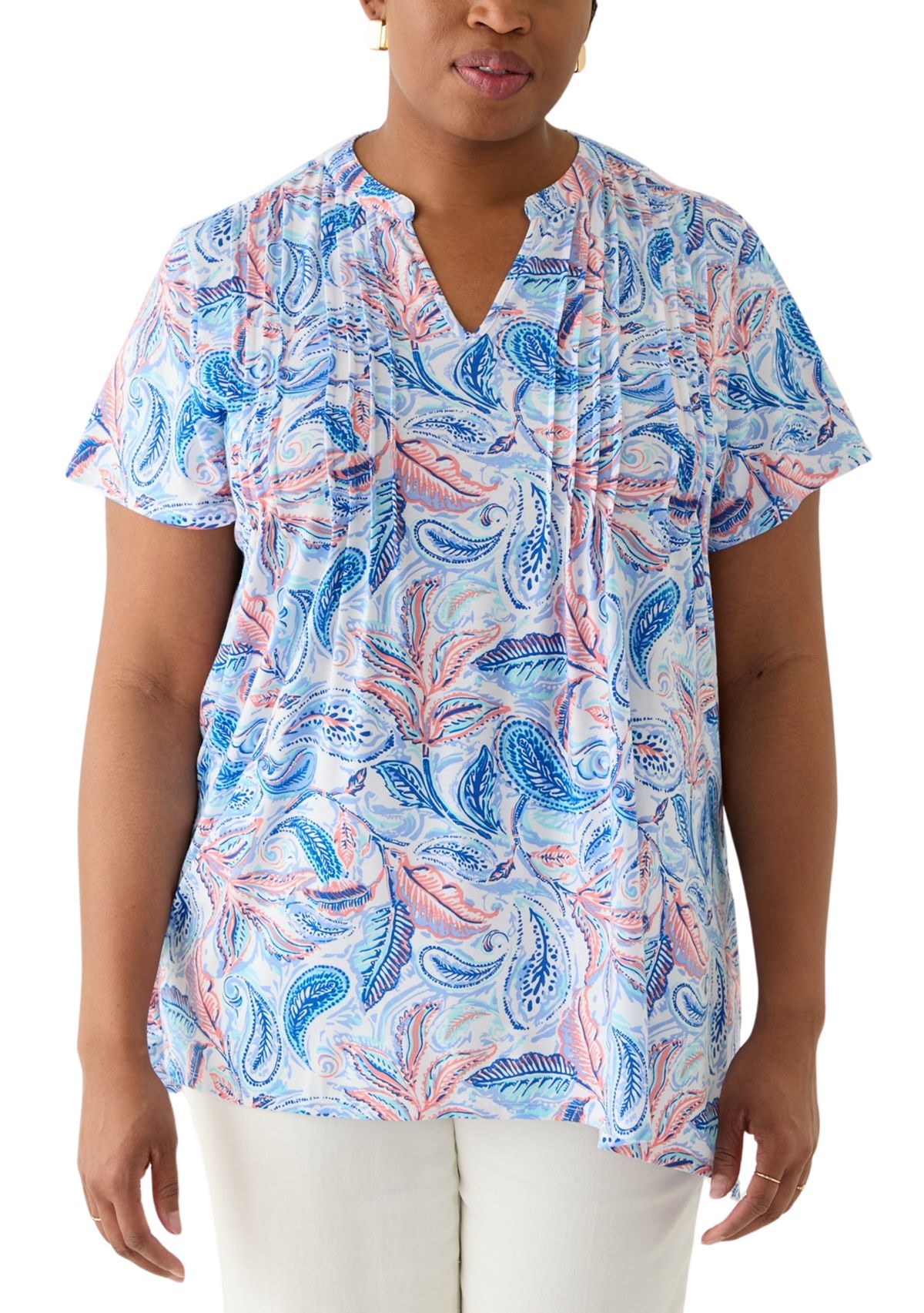 Plus Size Pintuck Detail Tunic 