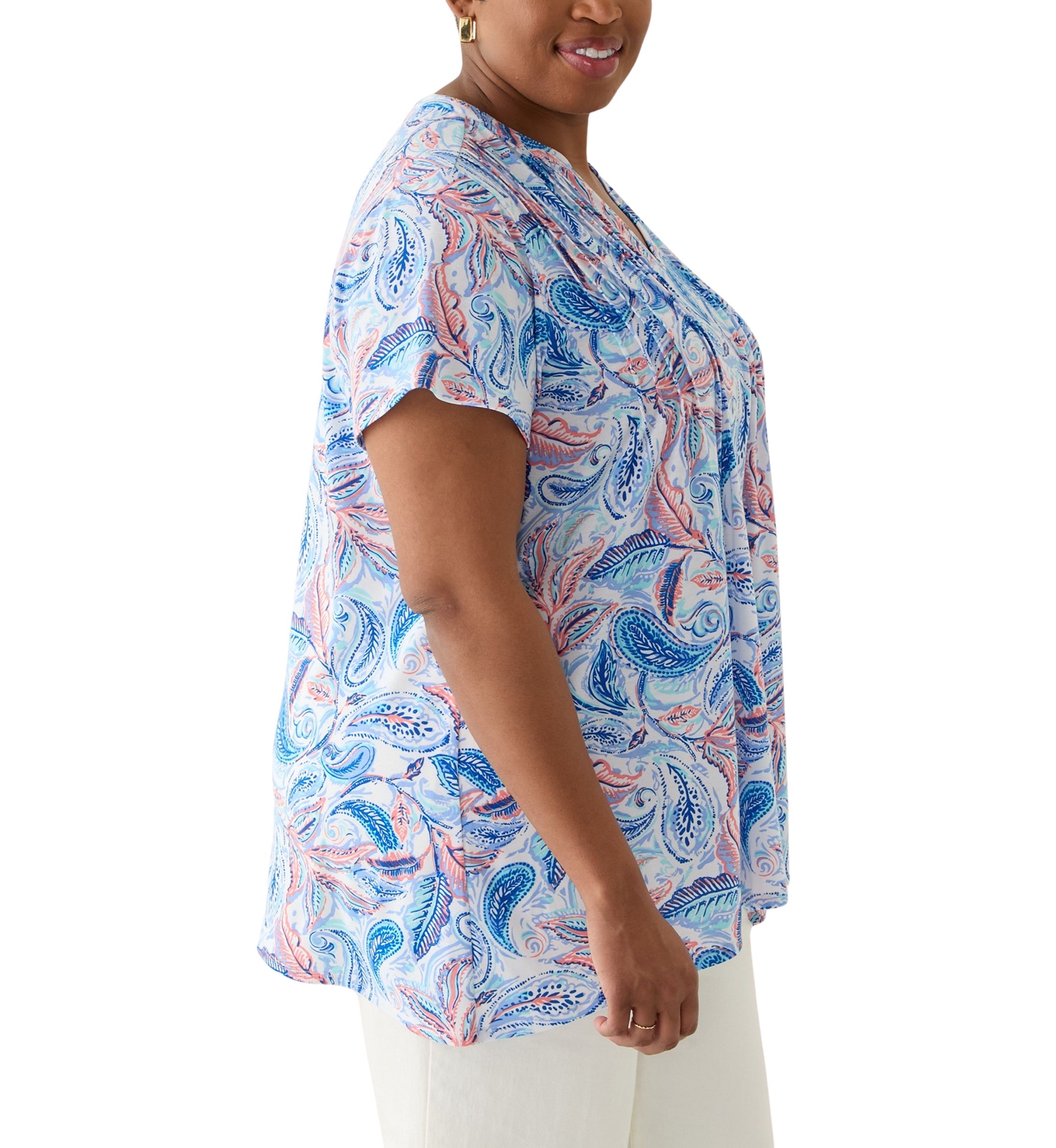 Plus Size Pintuck Detail Tunic 