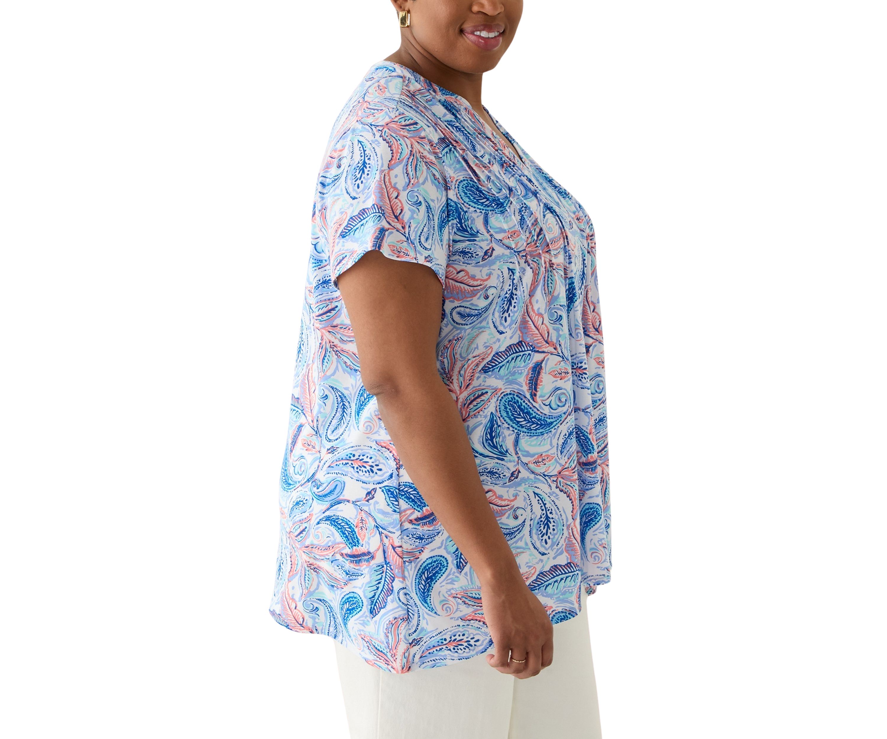 Plus Size Pintuck Detail Tunic 