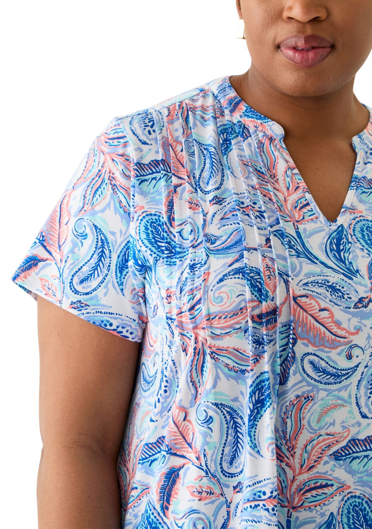 Plus Size Pintuck Detail Tunic 