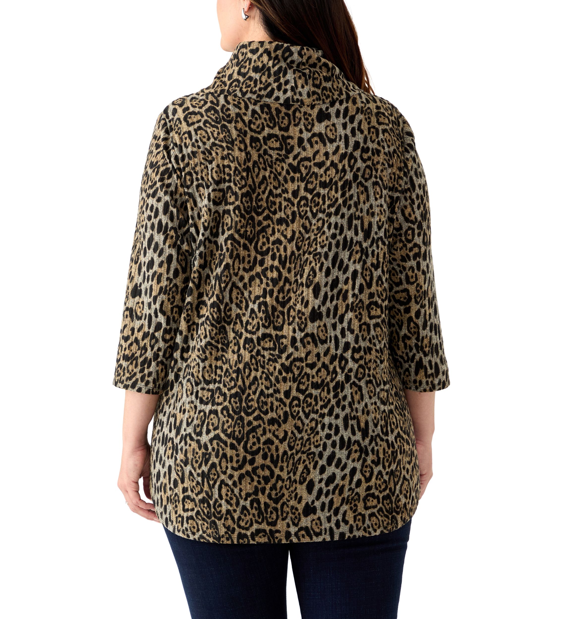 Plus Size Cowl Neck Hacci Top