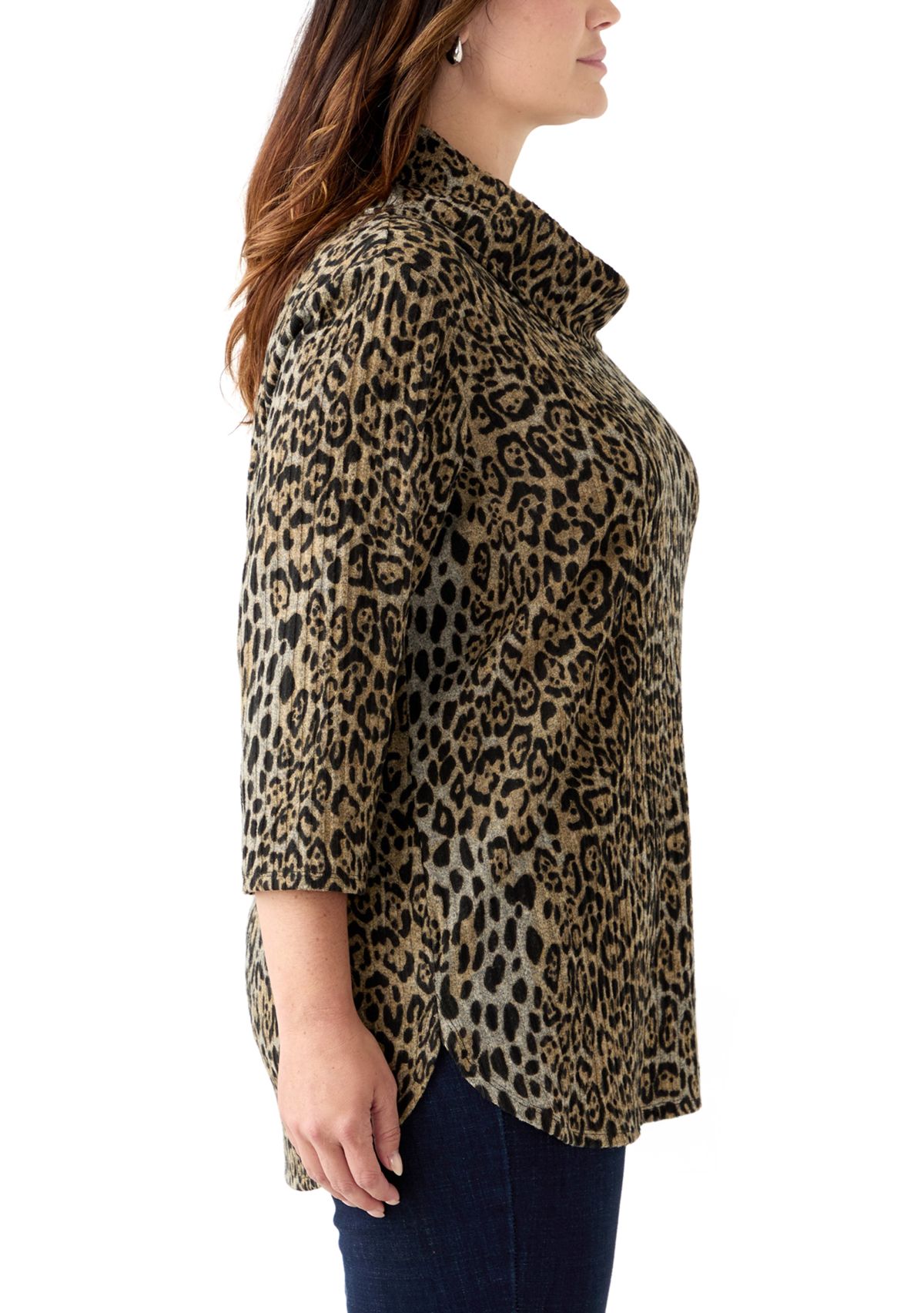 Plus Size Cowl Neck Hacci Top