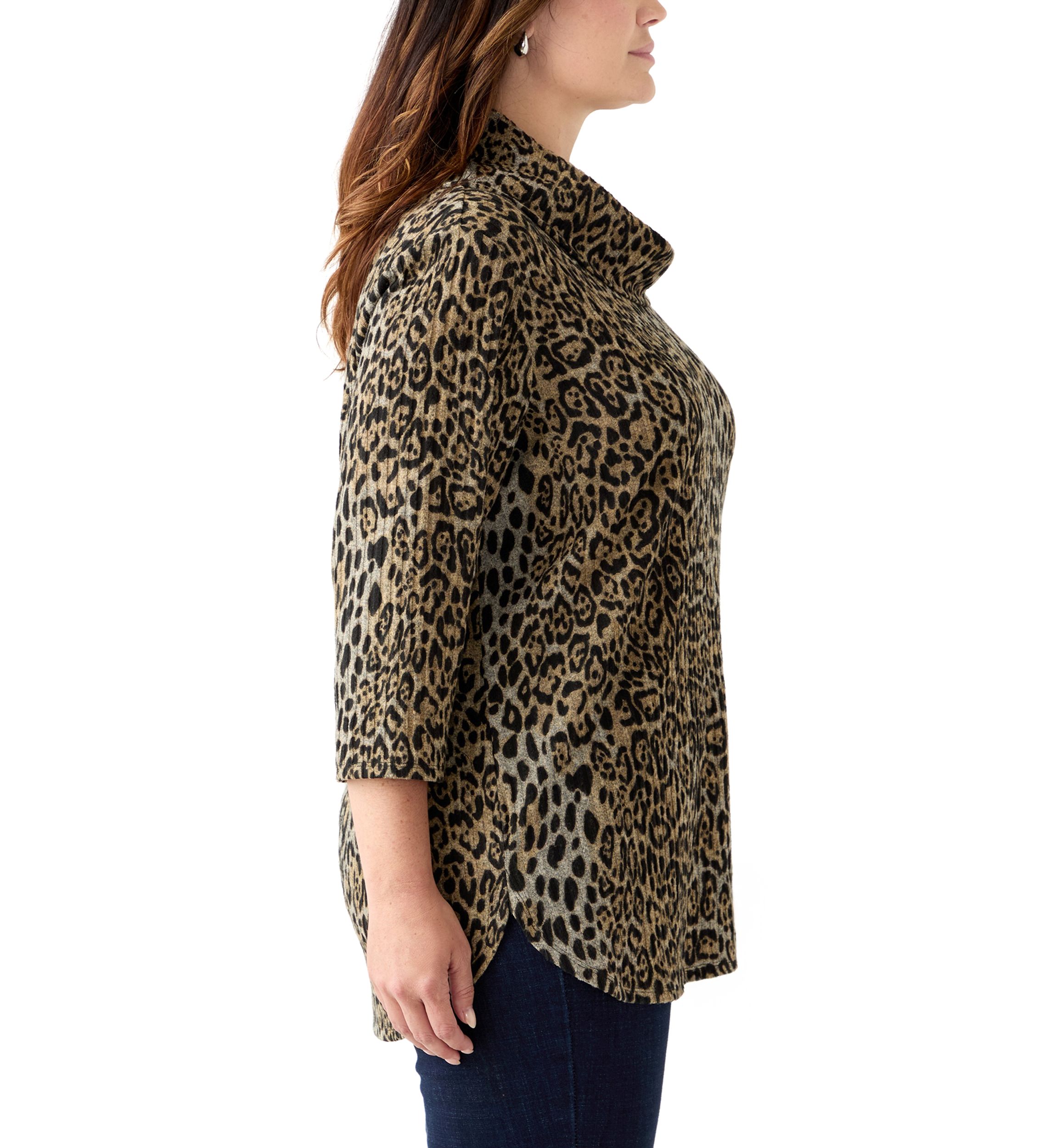 Plus Size Cowl Neck Hacci Top