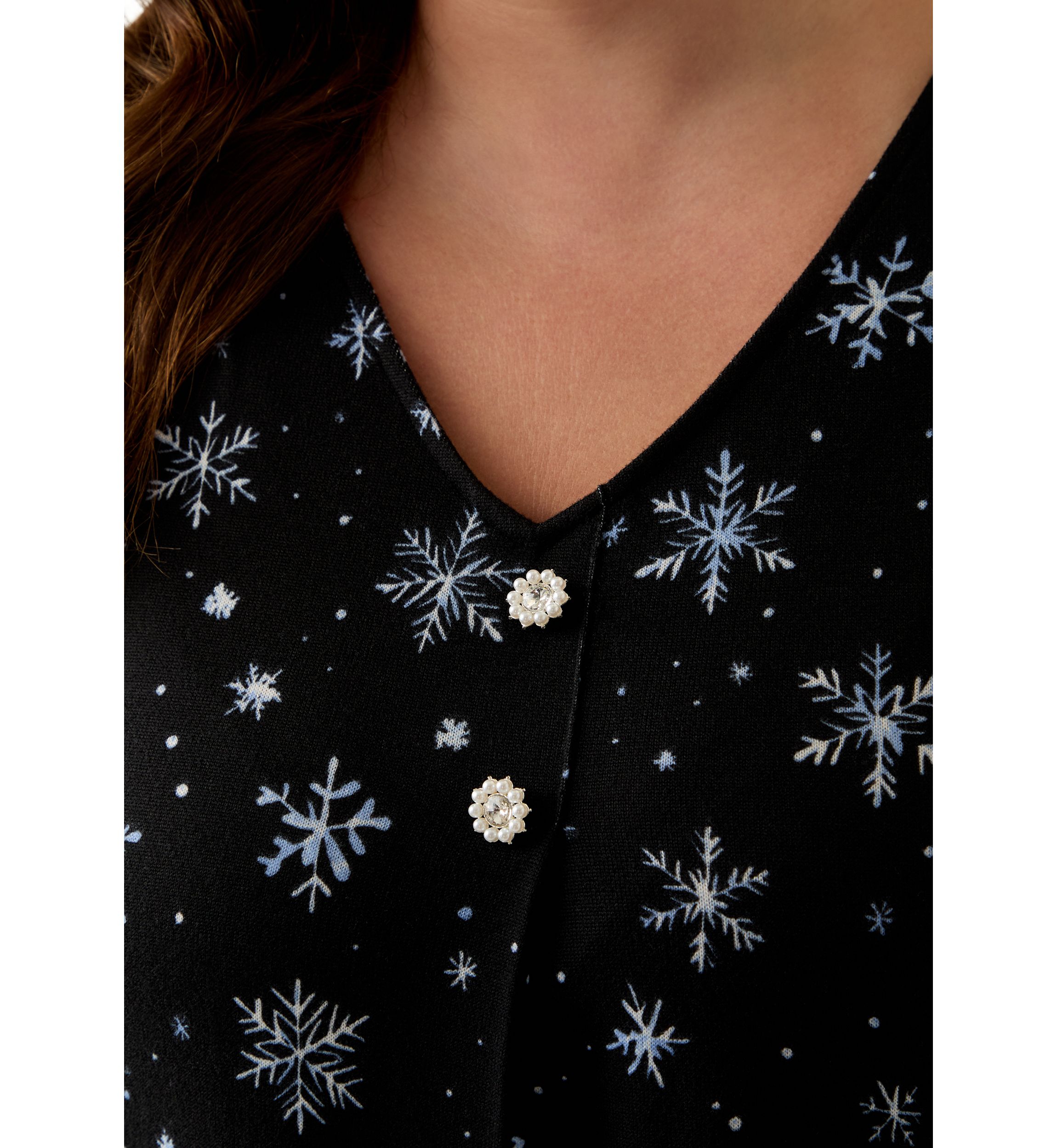 Plus Size 3/4 Sleeve Hacci Sharkbite Henley Top