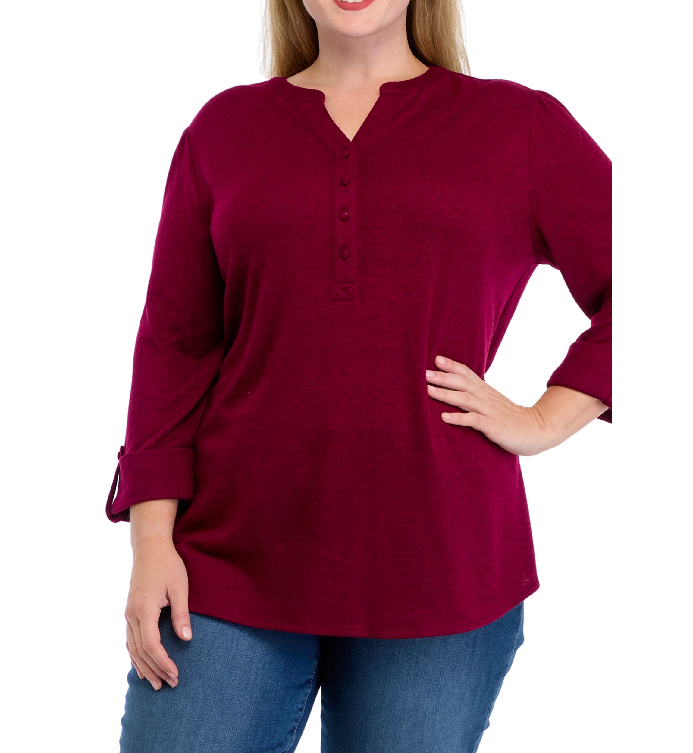 Plus Size Henley Shirt 