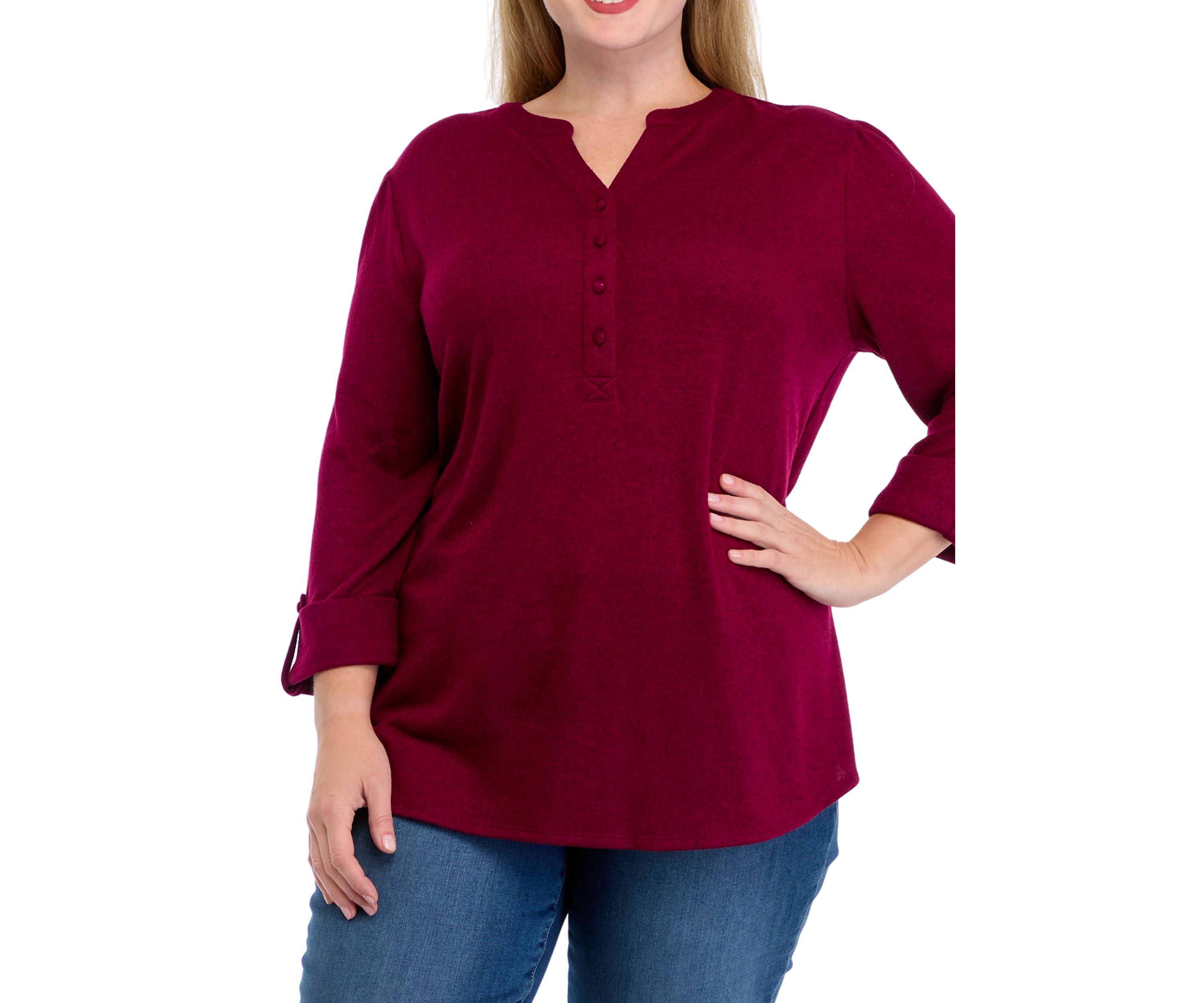 Plus Size Henley Shirt 