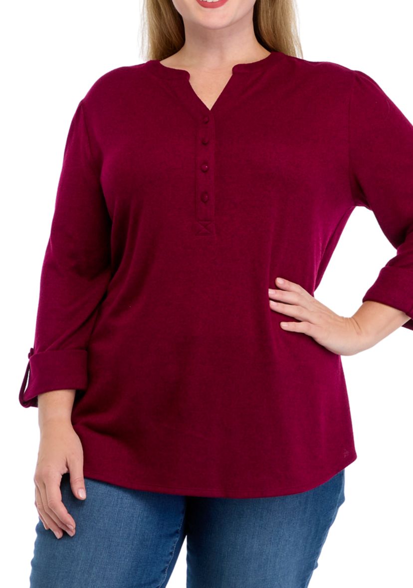 Plus Size Henley Shirt 
