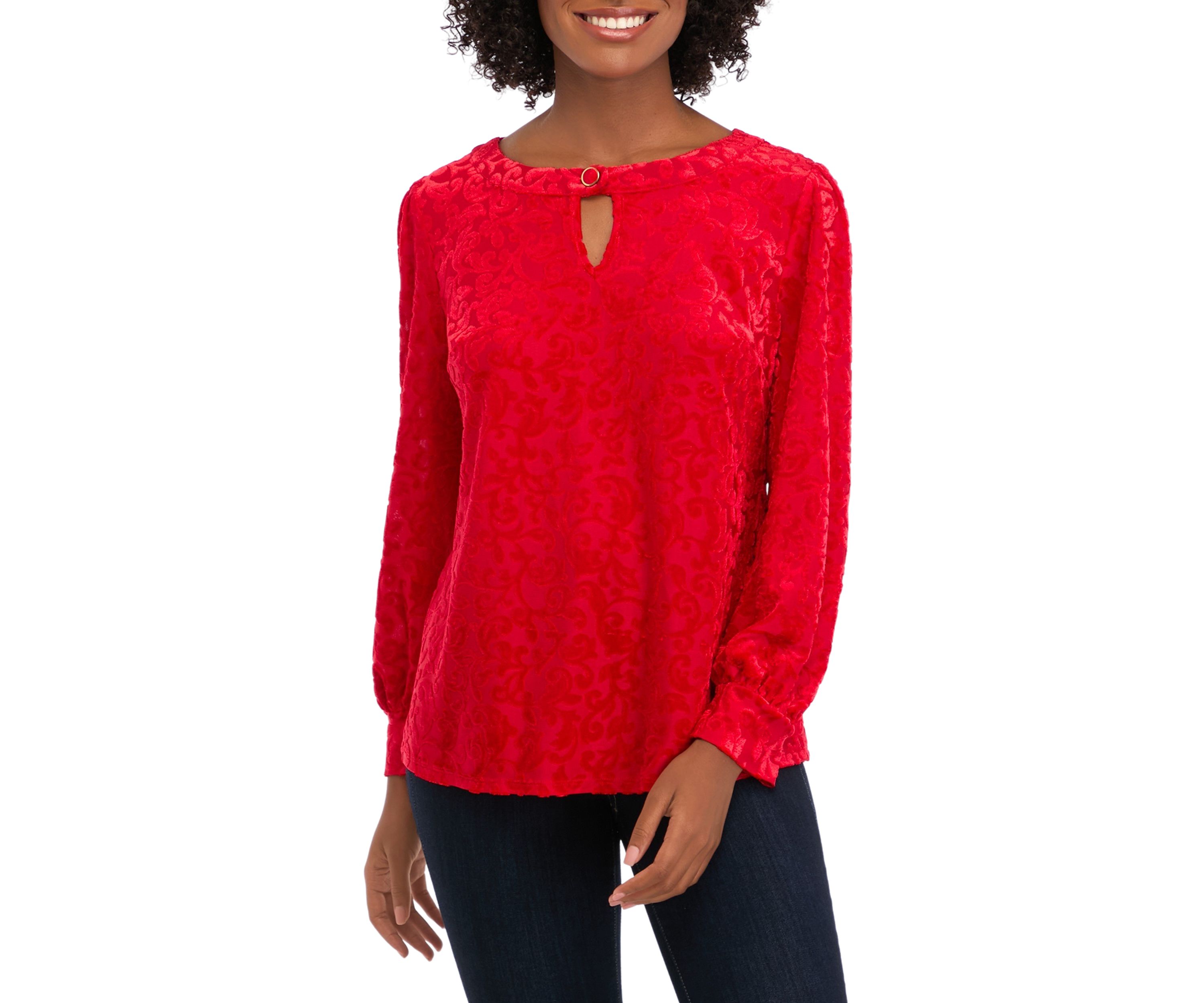Petite Knit Velvet Top 