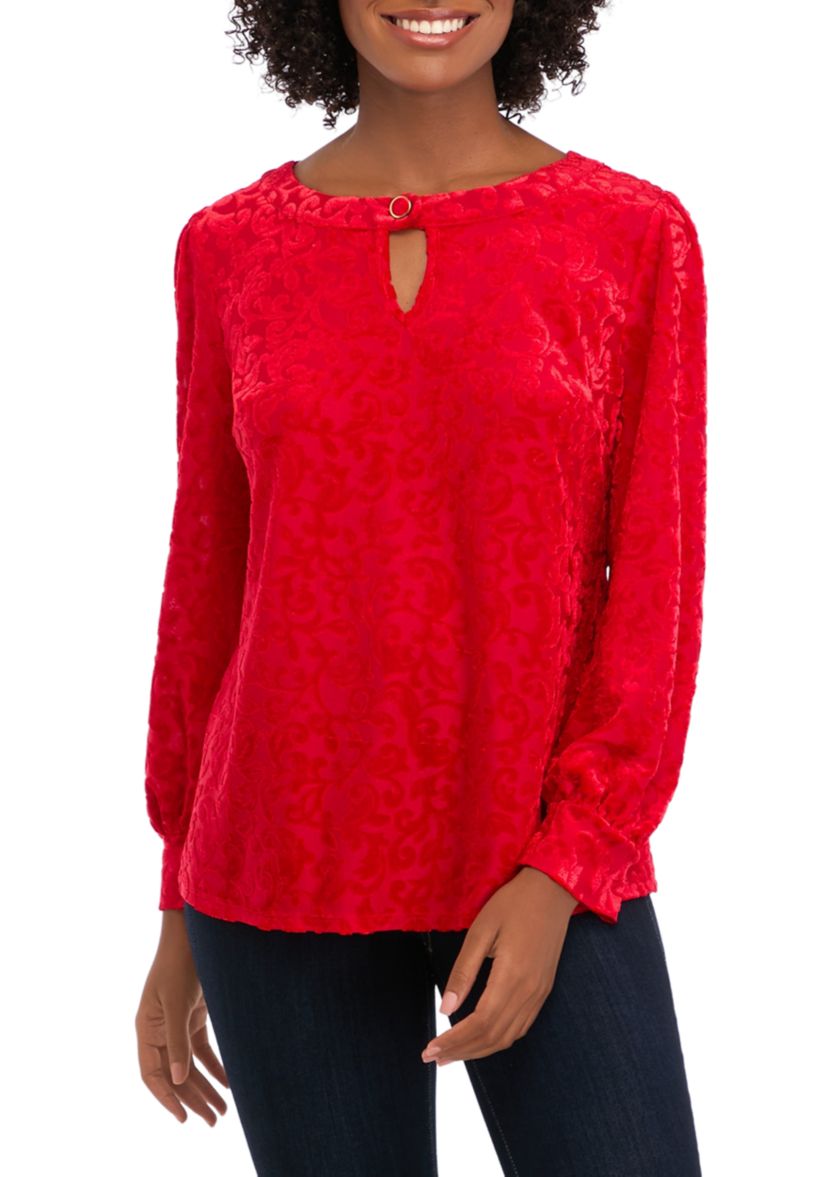 Petite Knit Velvet Top 