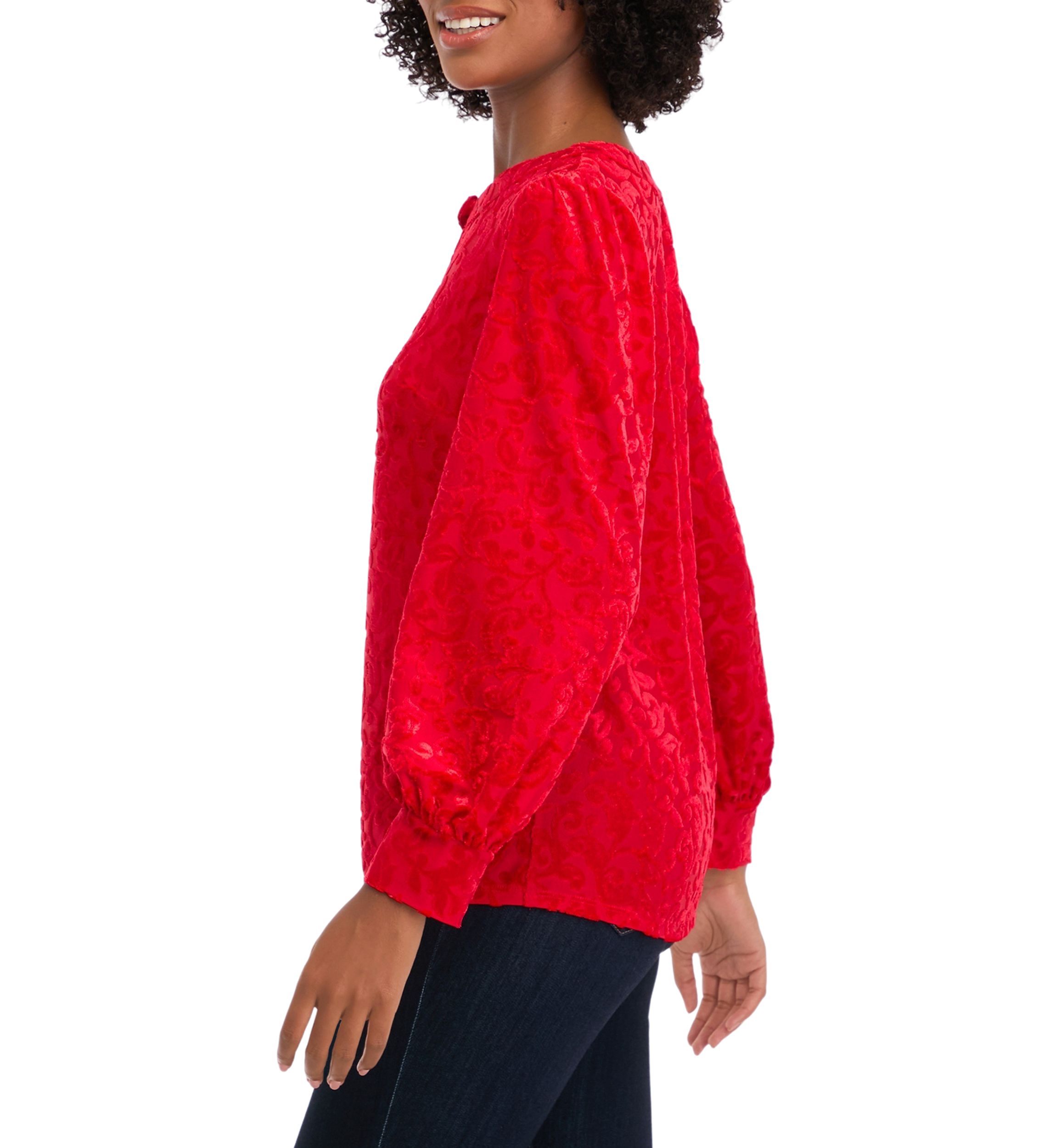 Petite Knit Velvet Top 
