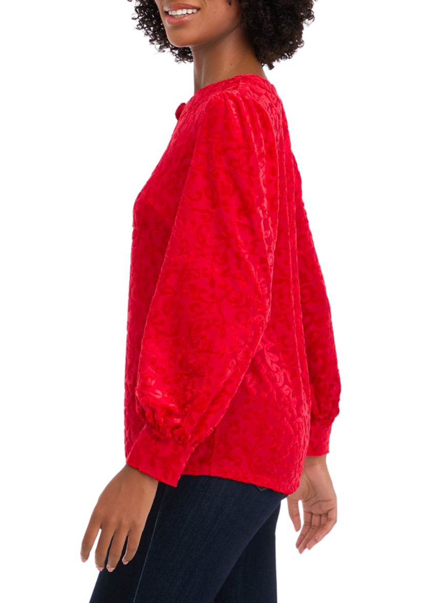 Petite Knit Velvet Top 