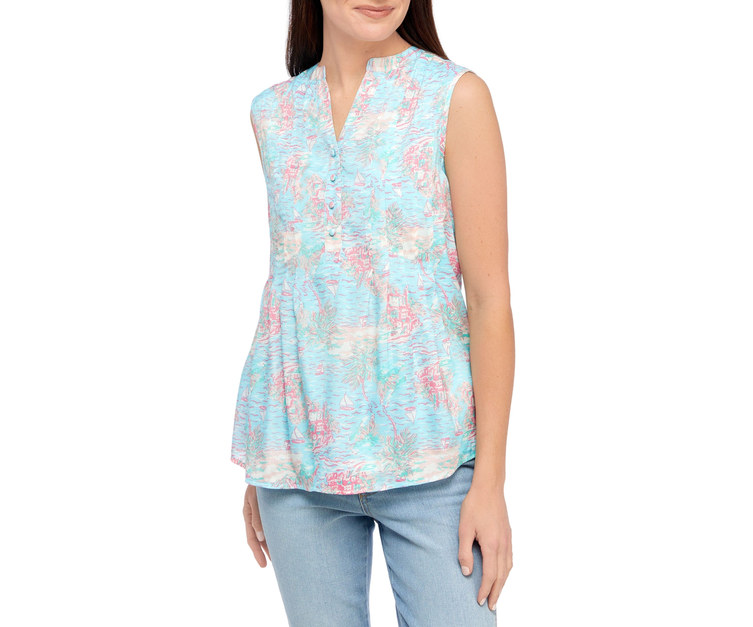 Petite Sleeveless Printed Top
