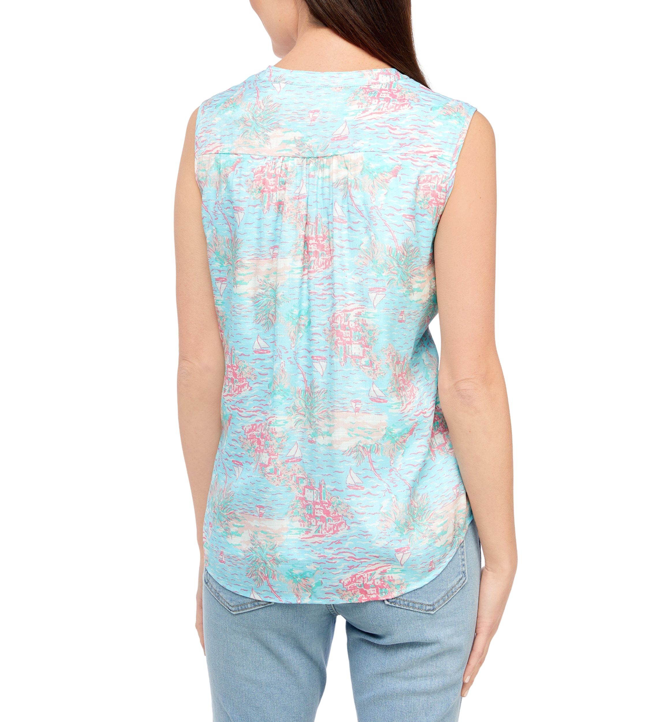 Petite Sleeveless Printed Top