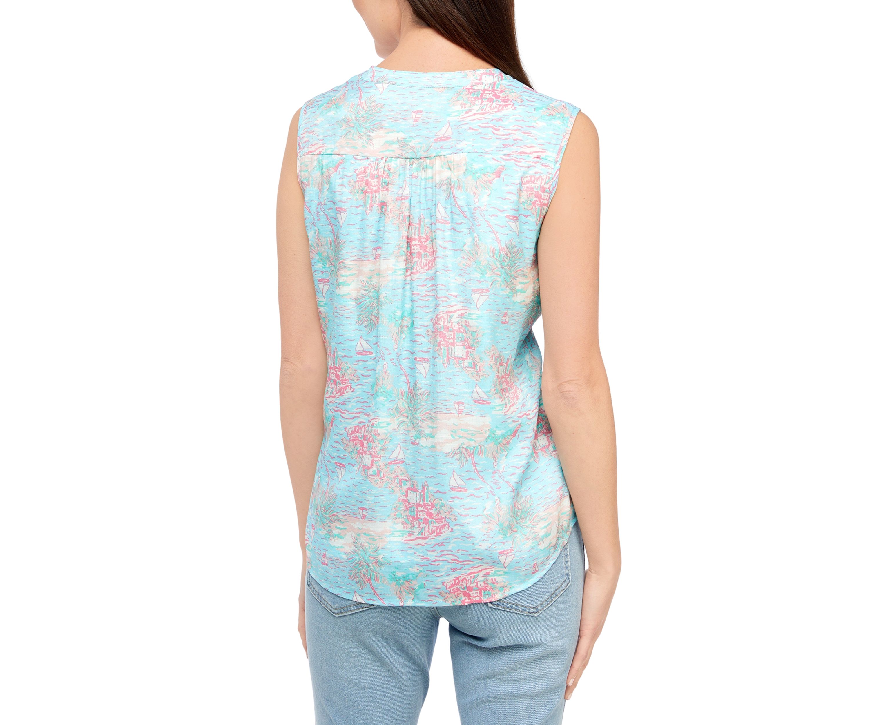 Petite Sleeveless Printed Top
