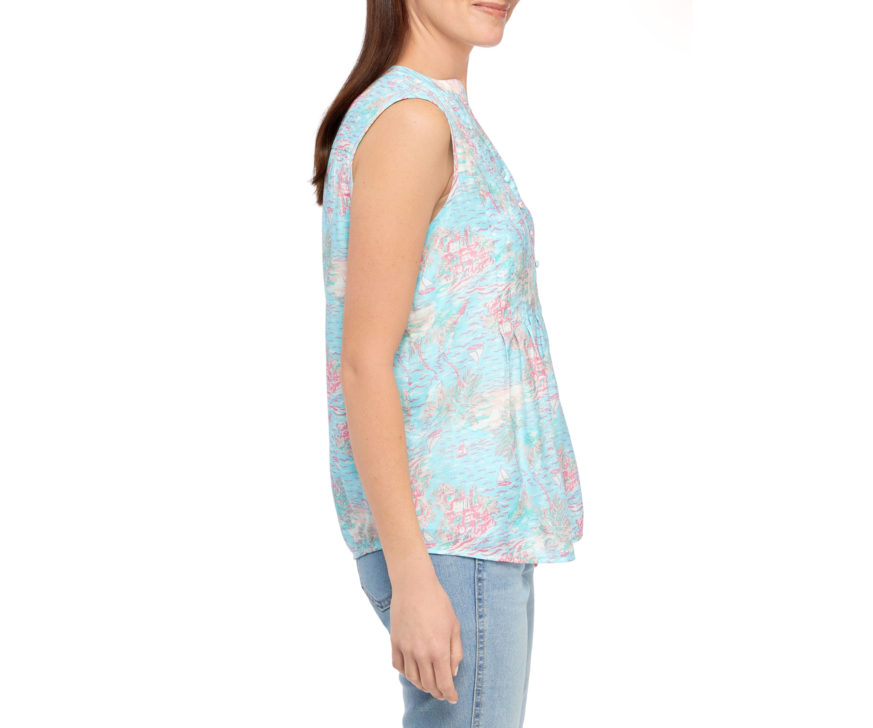 Petite Sleeveless Printed Top