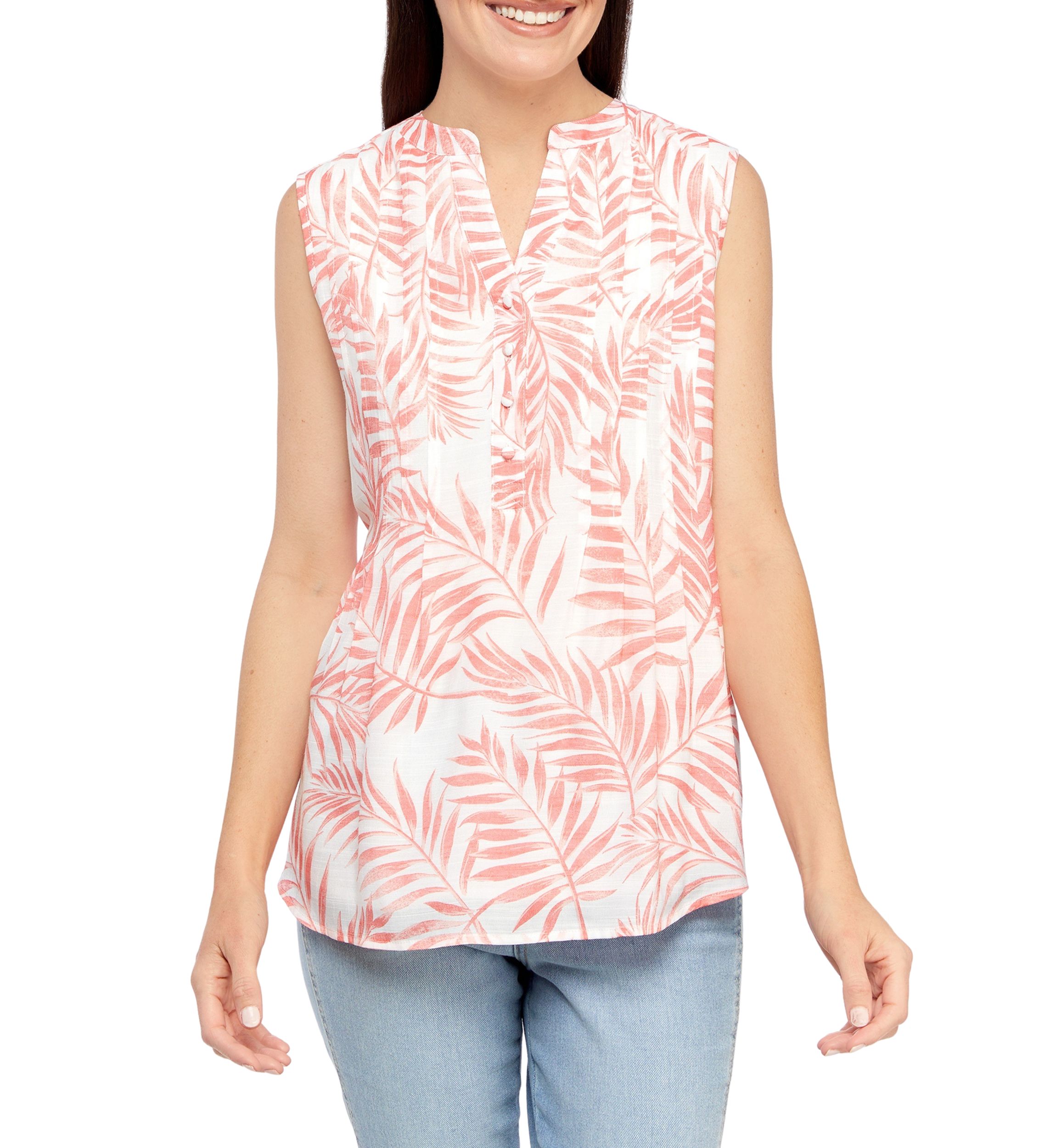 Petite Sleeveless Printed Top