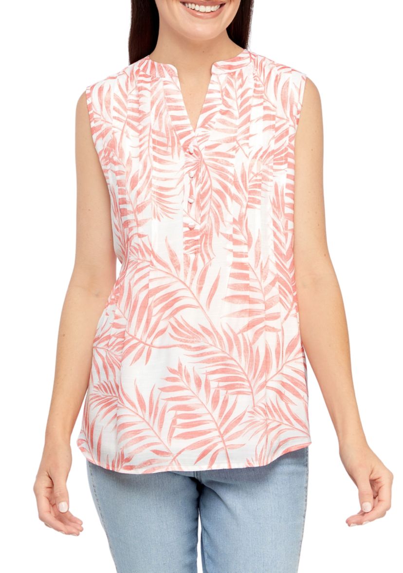 Petite Sleeveless Printed Top