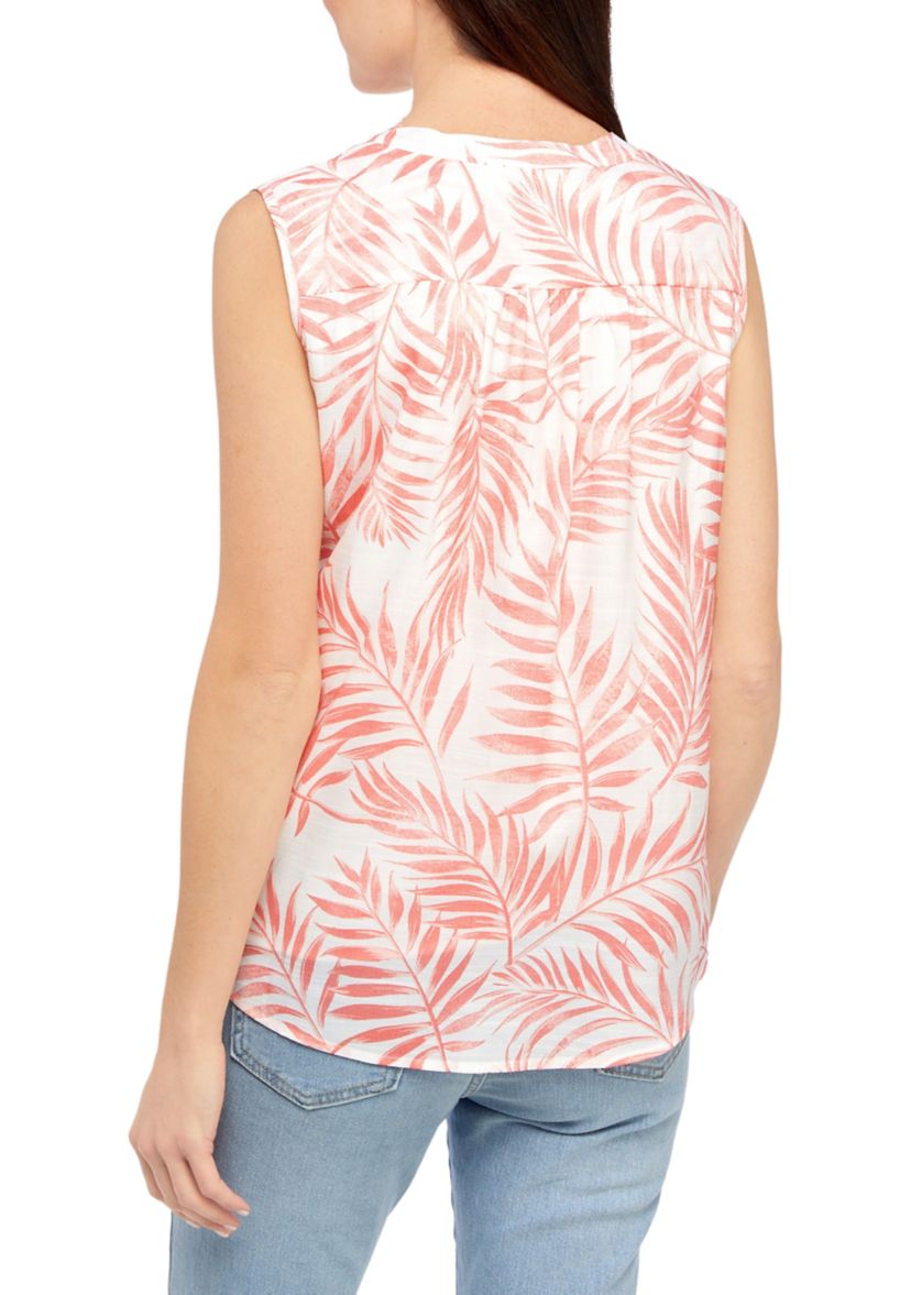 Petite Sleeveless Printed Top