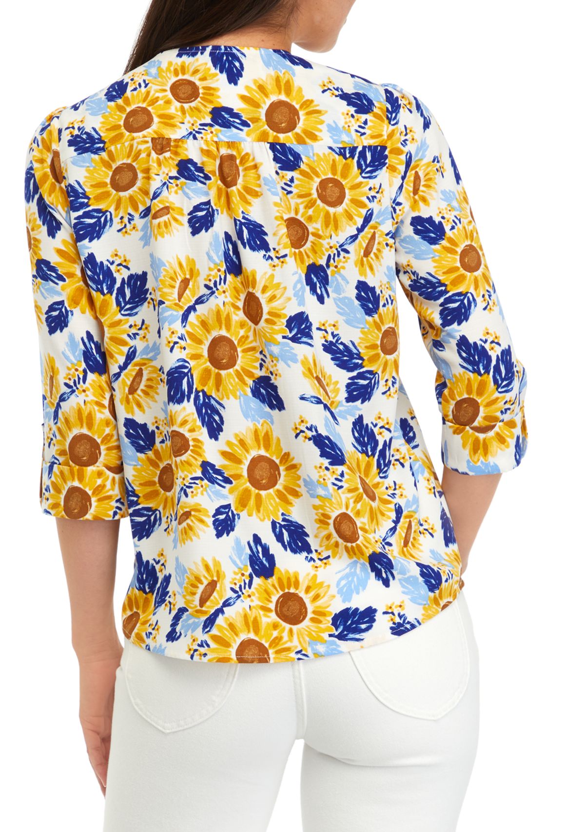 Petite Tassel Printed Henley Shirt