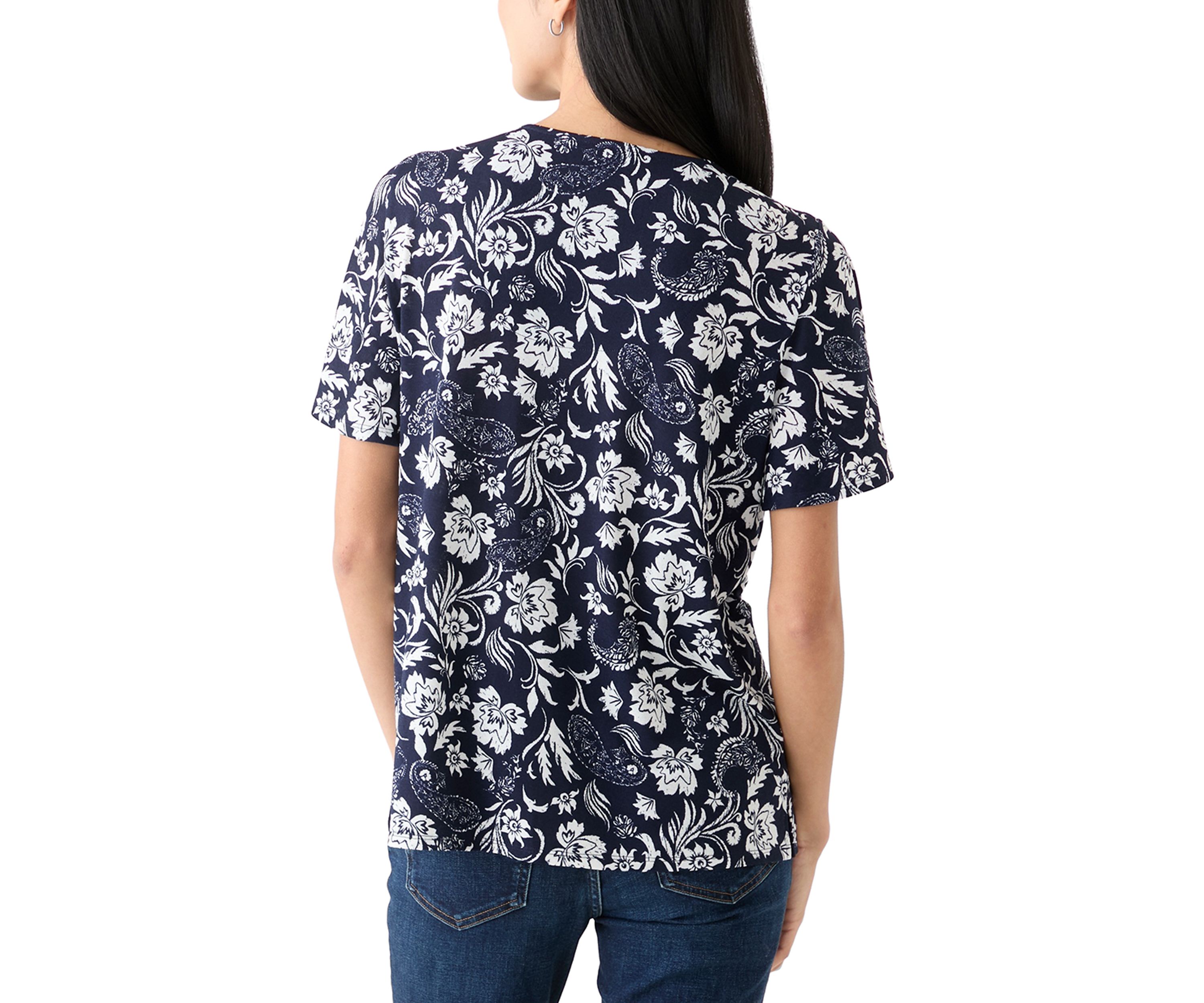 Petite Printed V-Neck Top