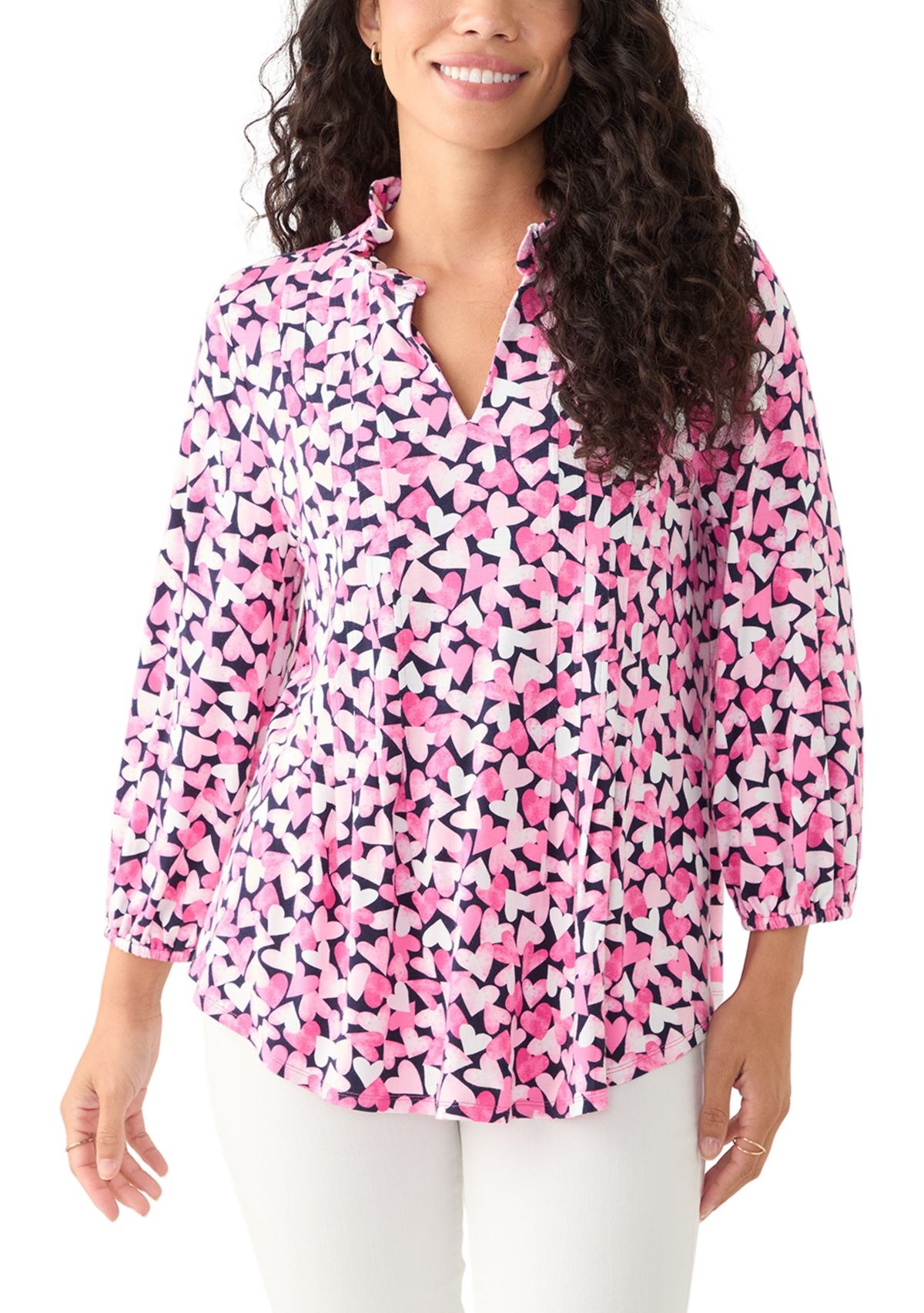 Petite Knit Henley Shirt 