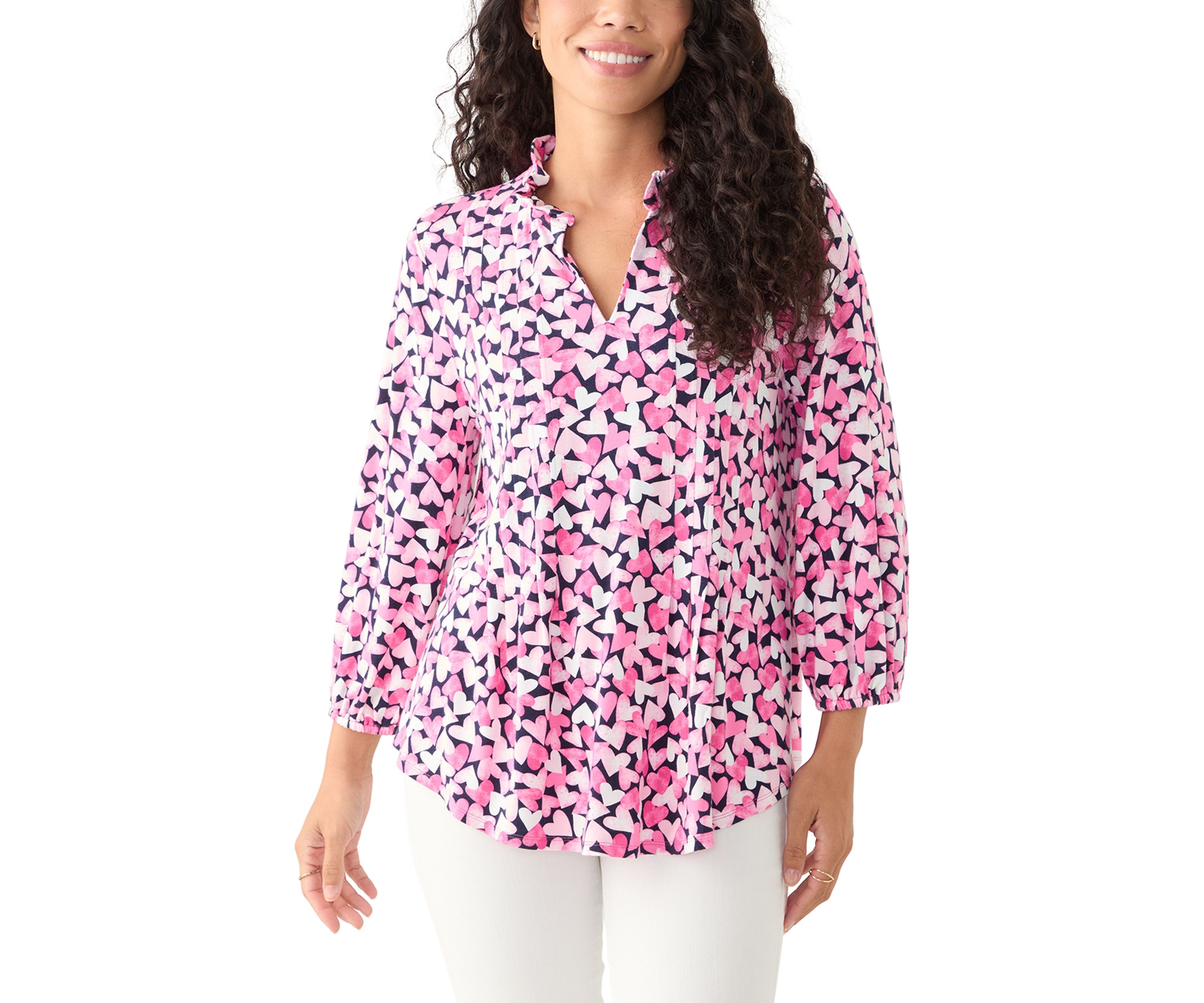Petite Knit Henley Shirt 