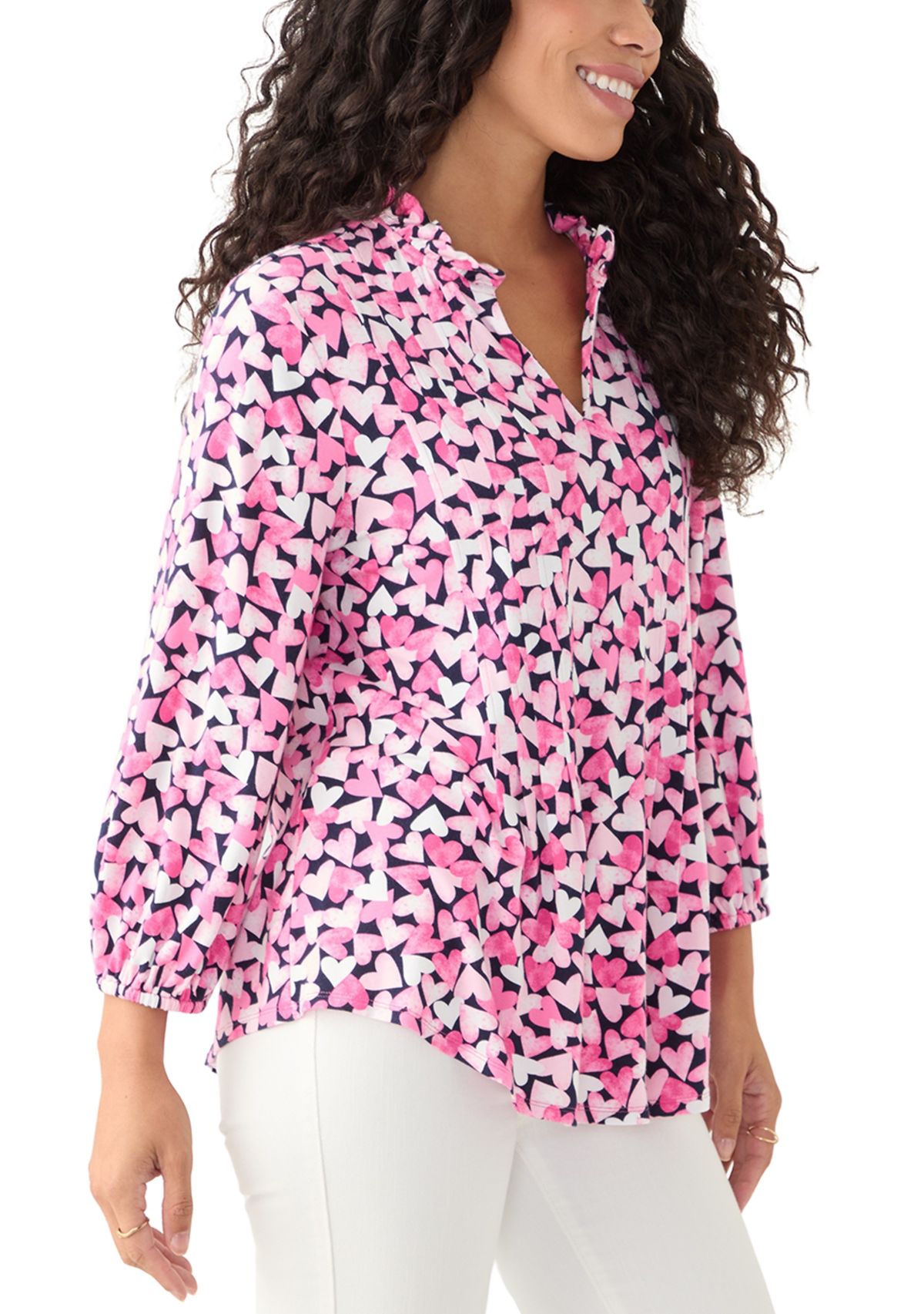 Petite Knit Henley Shirt 