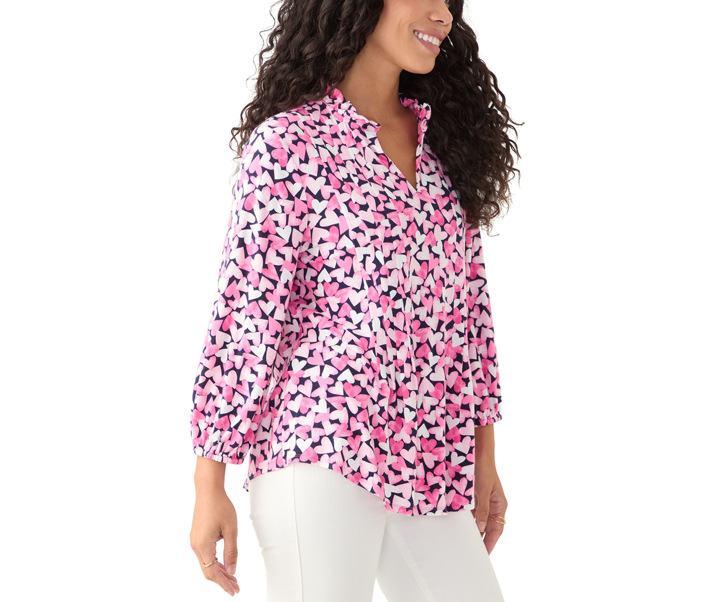Petite Knit Henley Shirt 