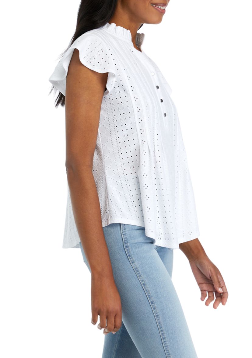 Petite Eyelet Knit Top