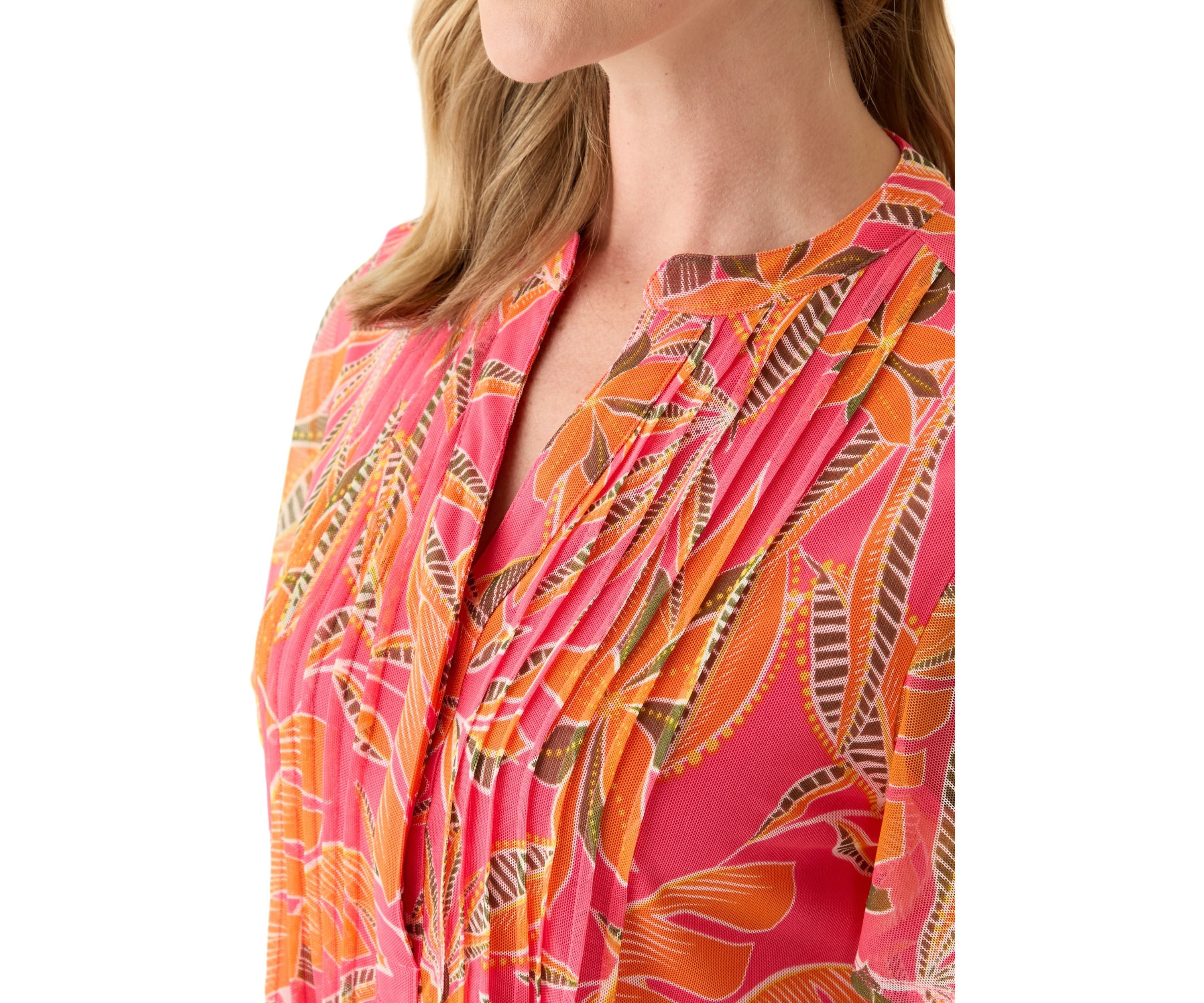 Petite Mesh Printed Top