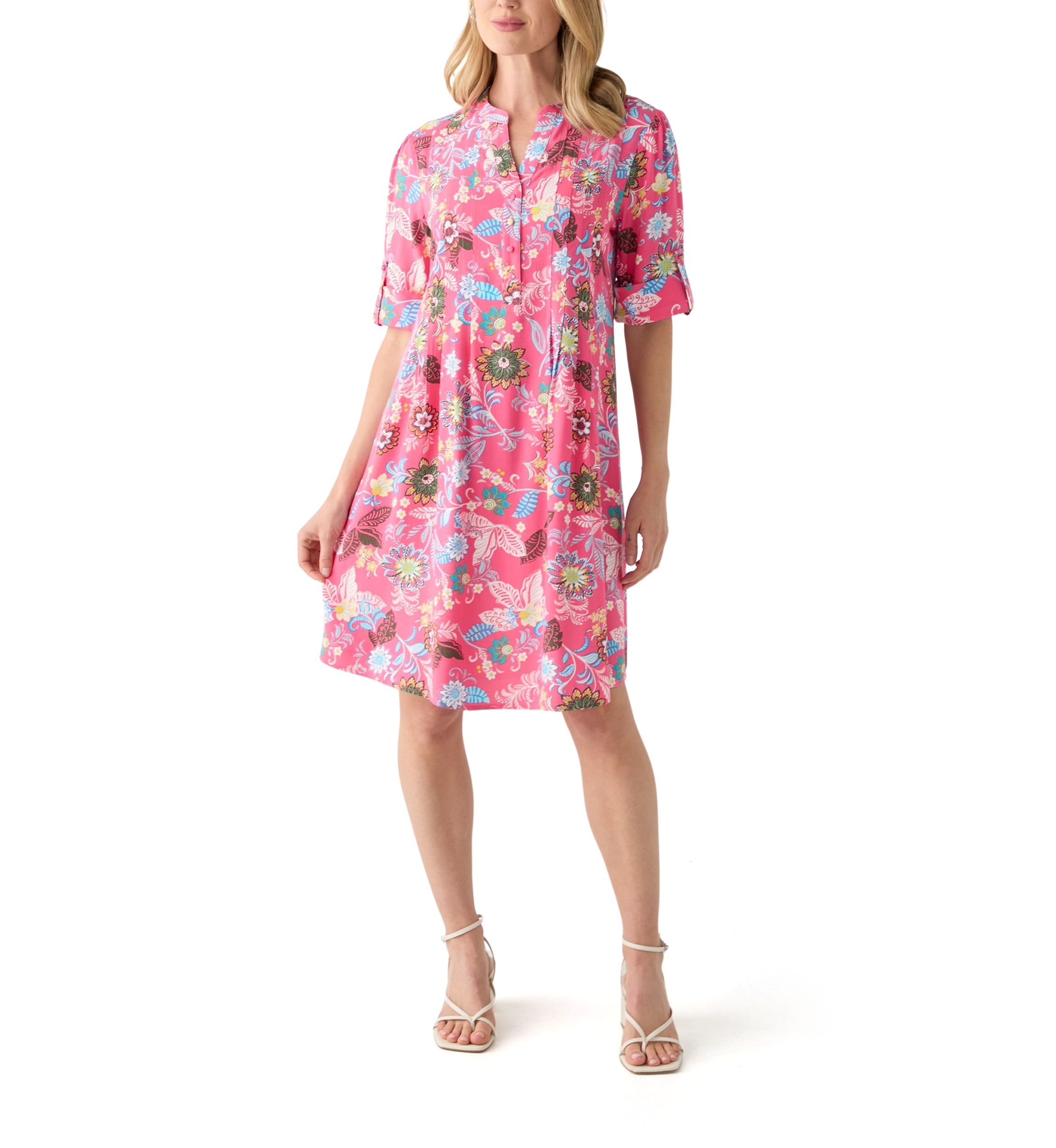 Petite Woven Henley Dress