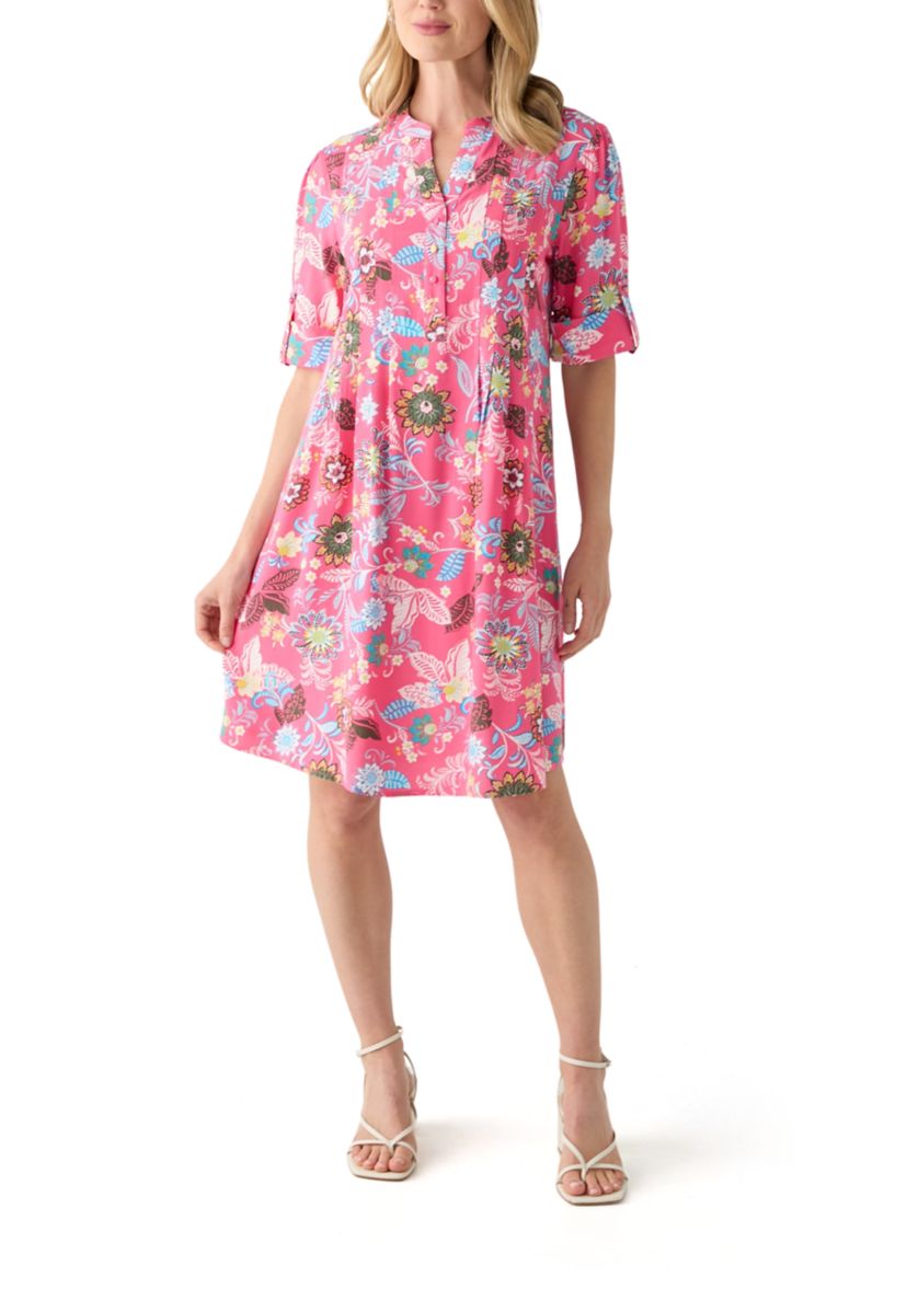 Petite Woven Henley Dress