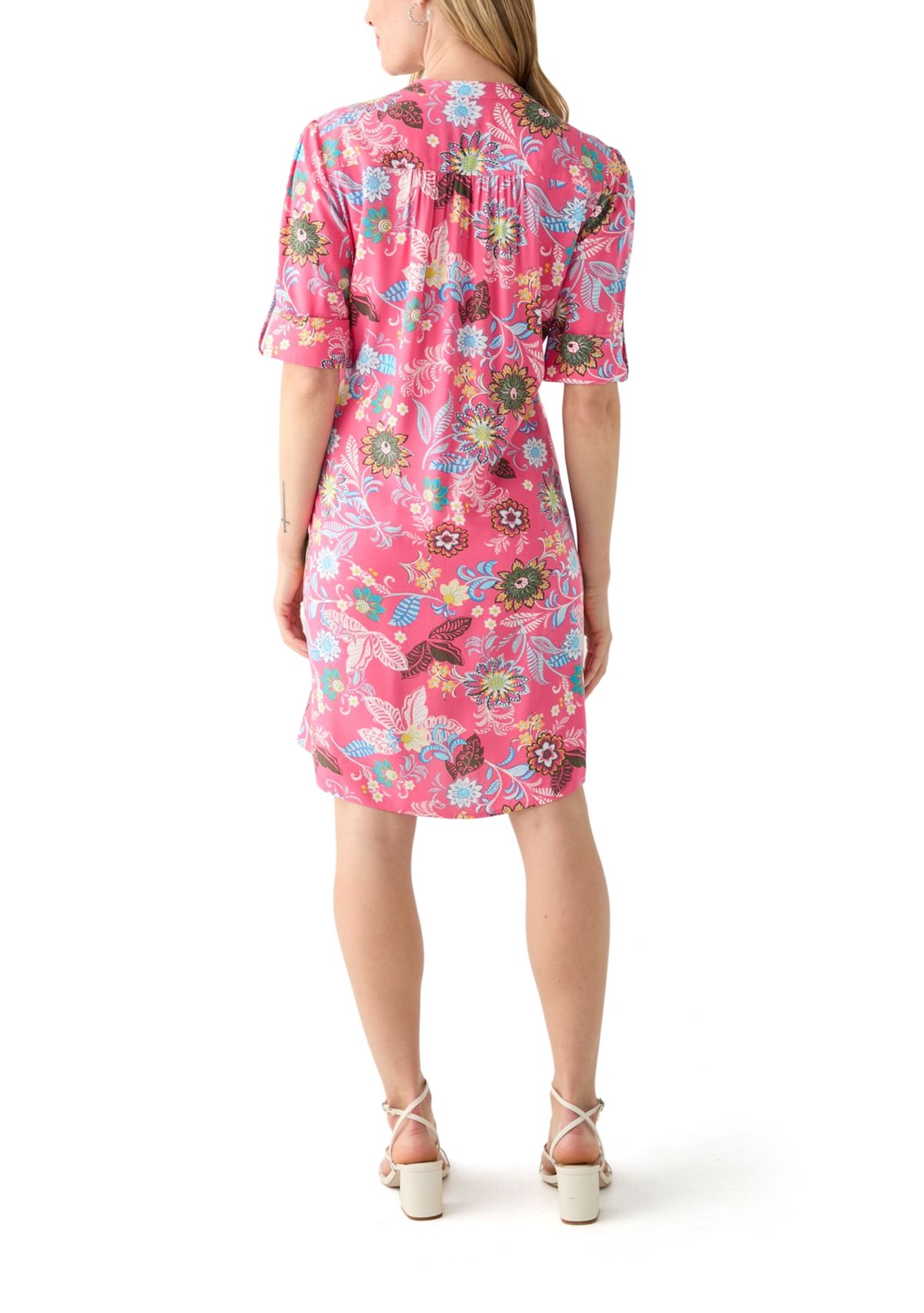 Petite Woven Henley Dress