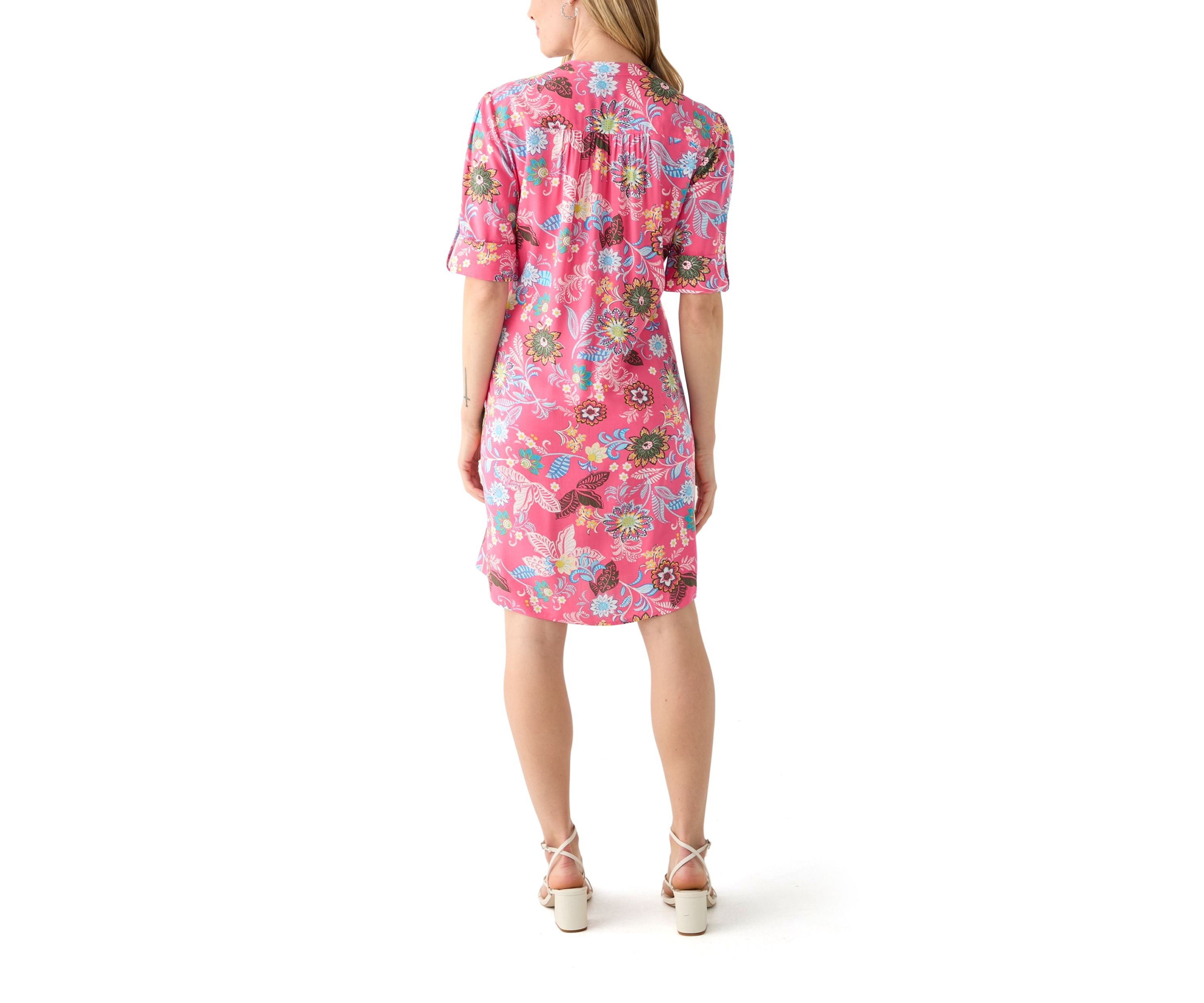 Petite Woven Henley Dress