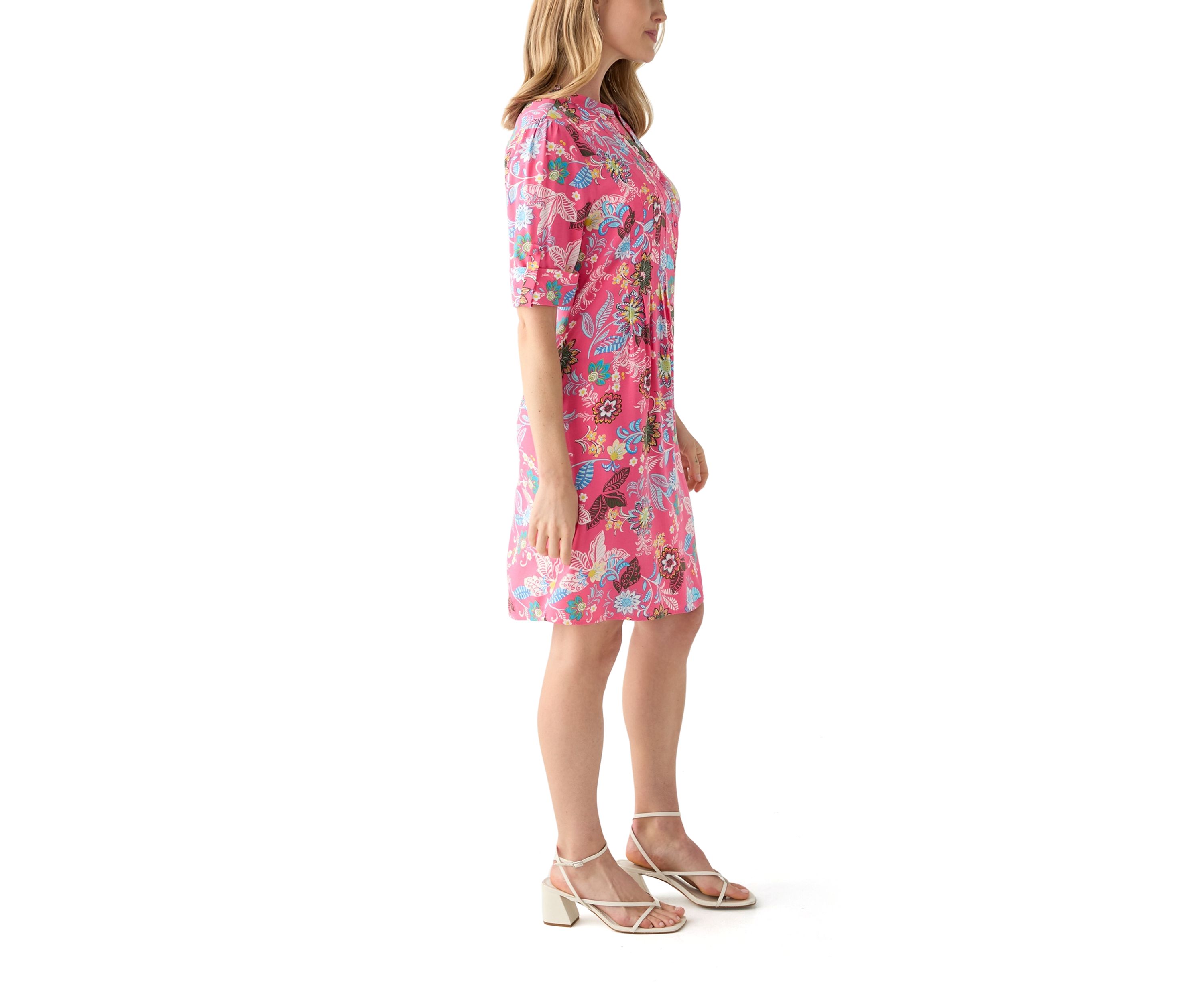 Petite Woven Henley Dress