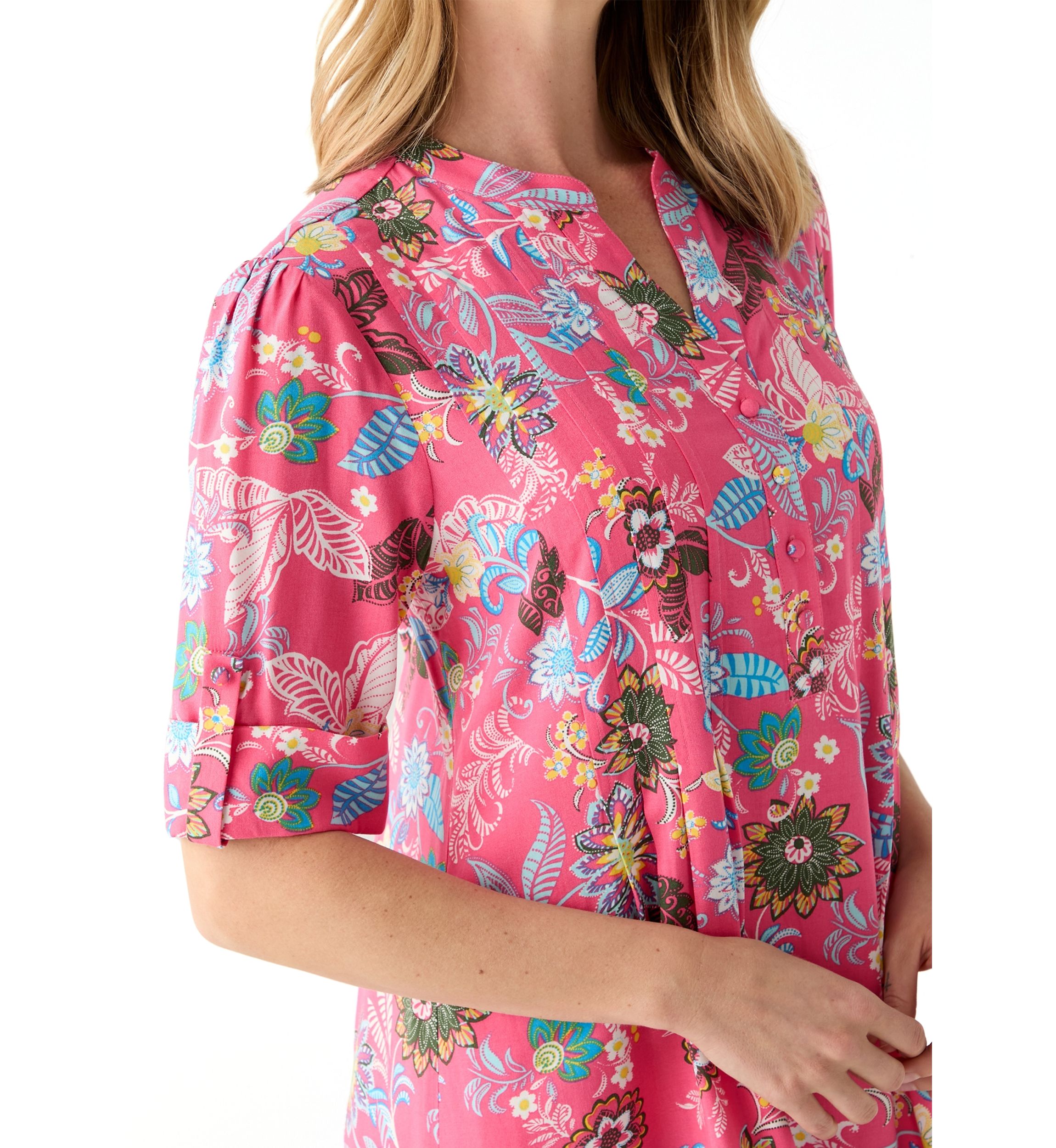 Petite Woven Henley Dress