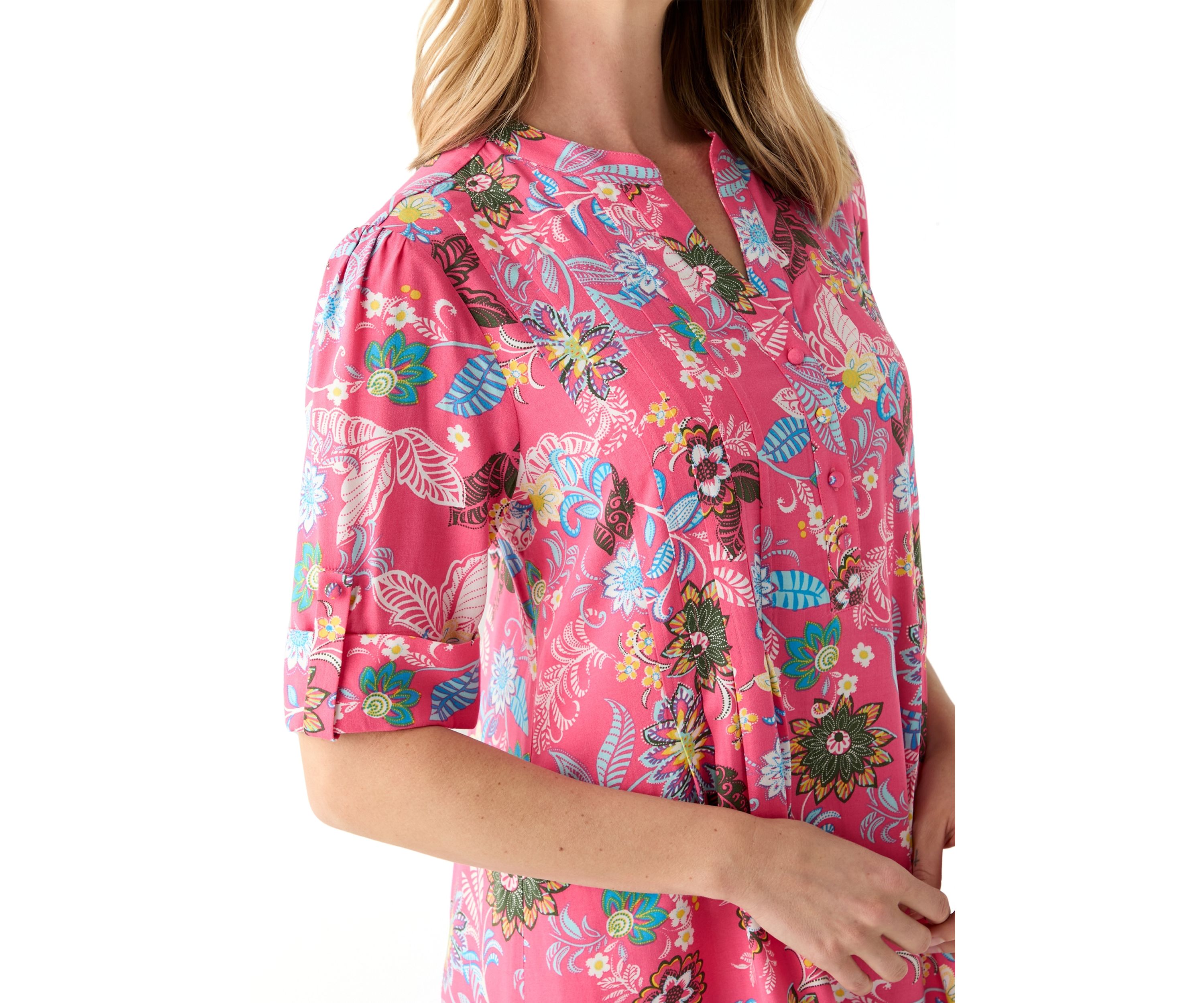 Petite Woven Henley Dress