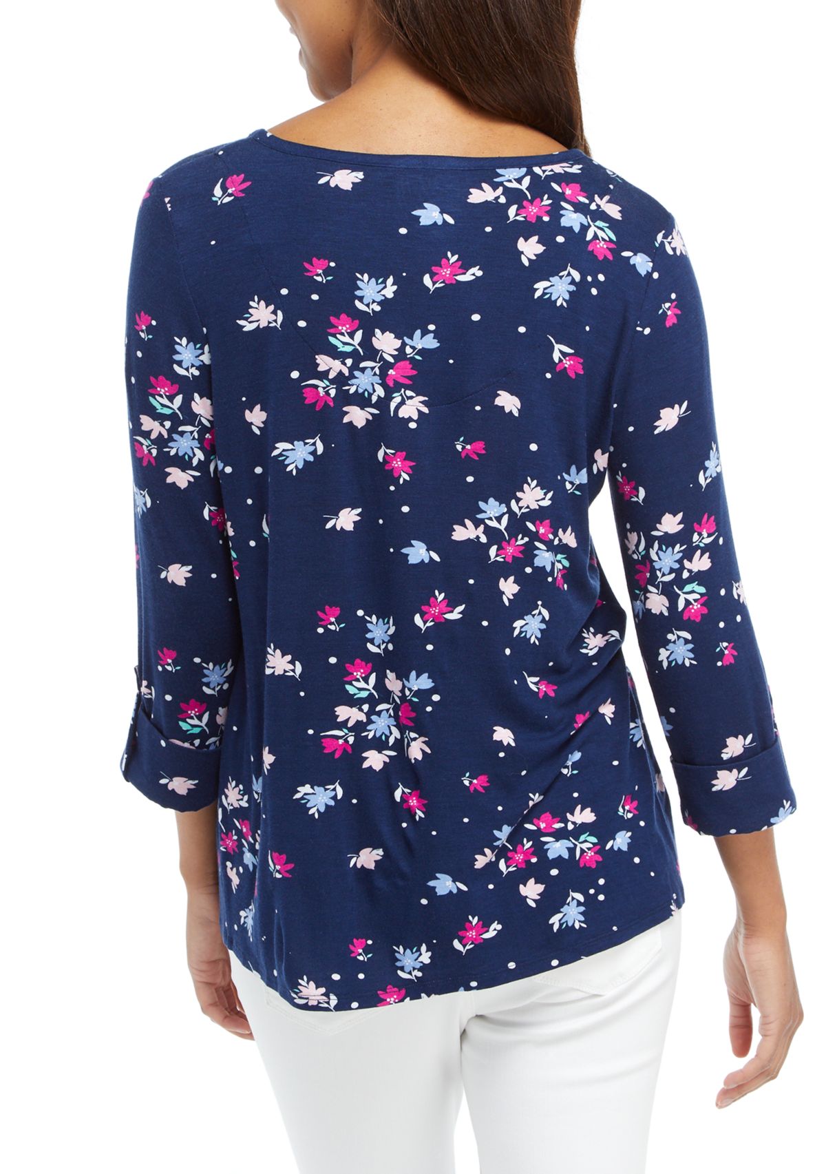 Petite Roll Tab Floral Honeycomb Top