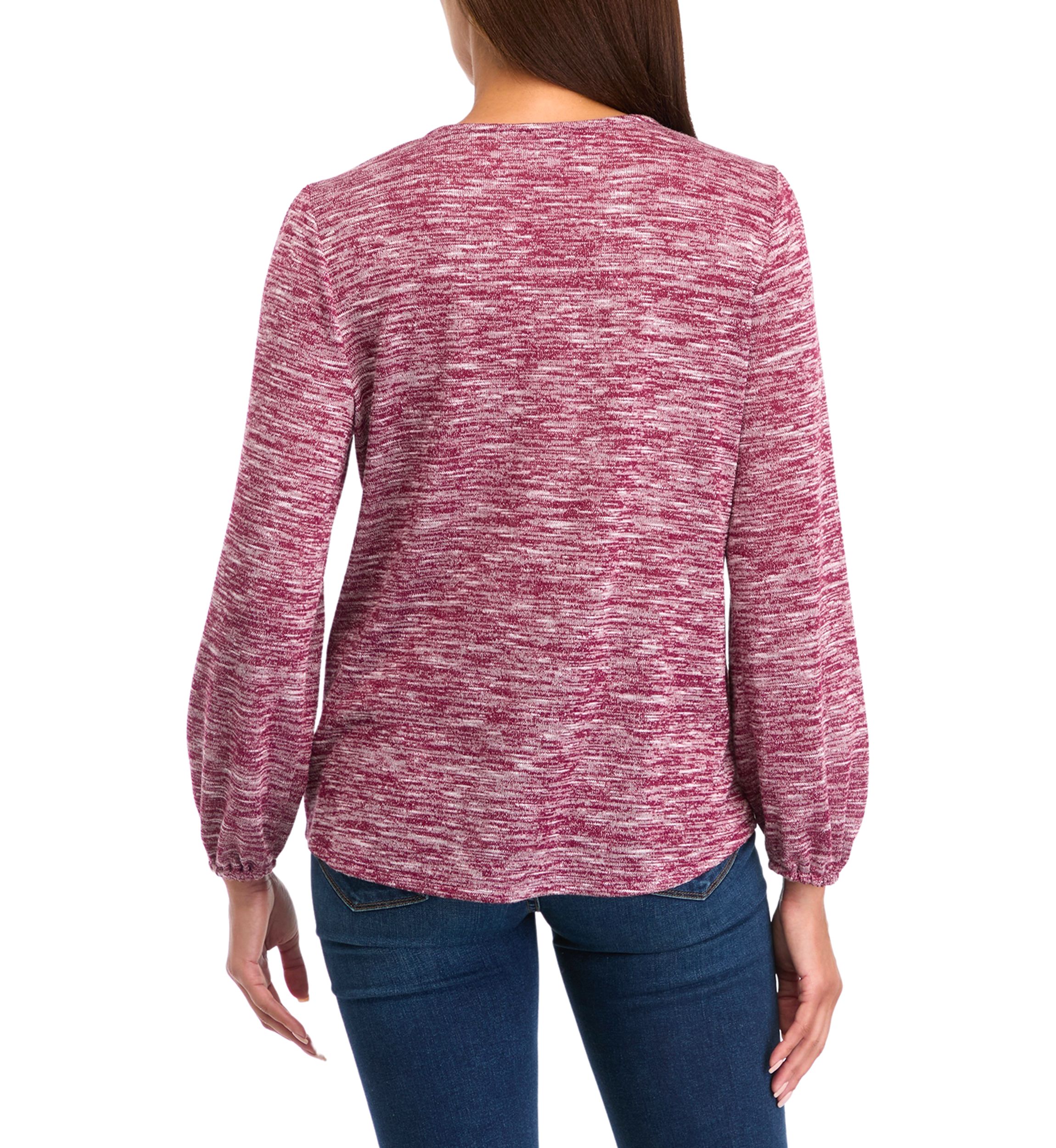 Petite V-Neck Henley Shirt 