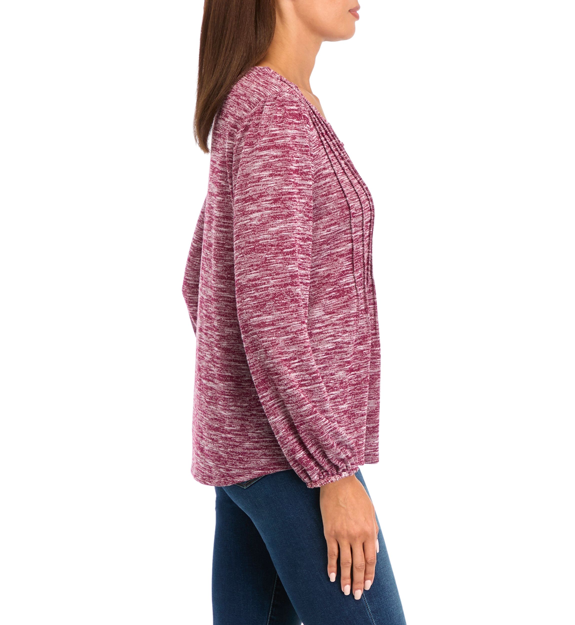 Petite V-Neck Henley Shirt 