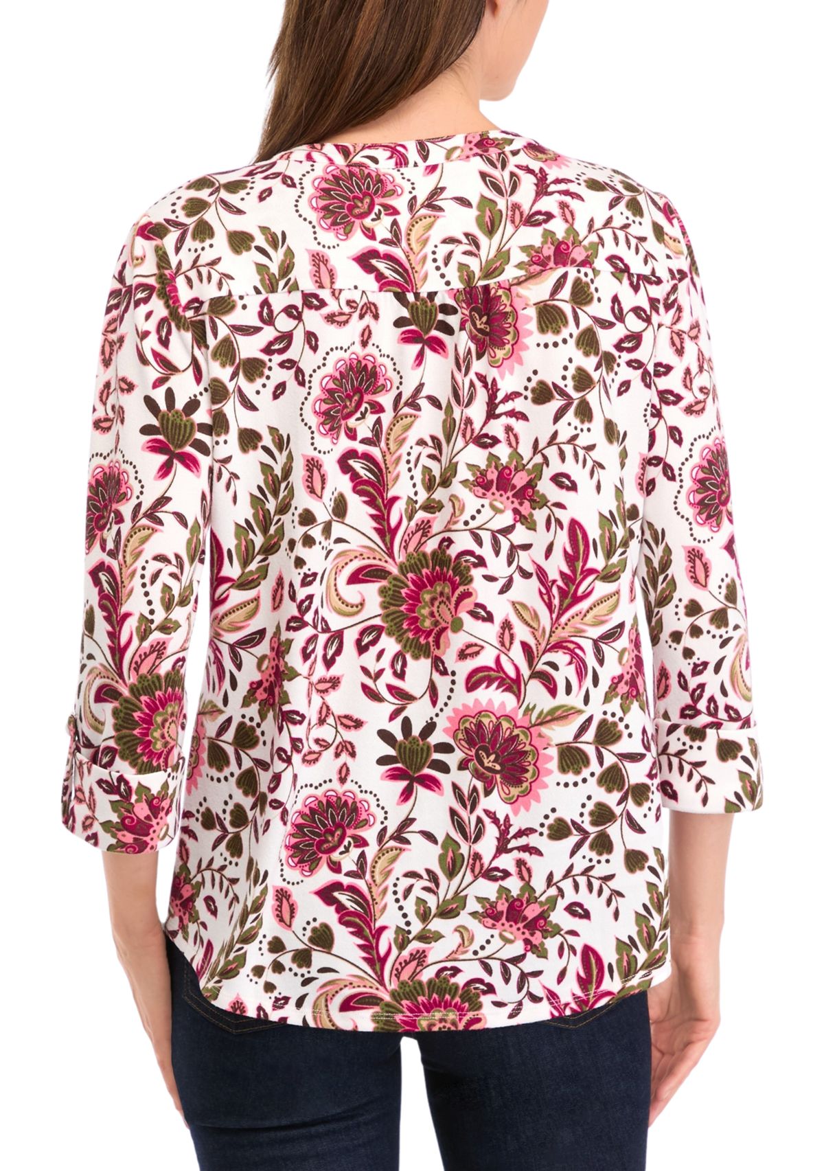 Petite Knit Henley Shirt 