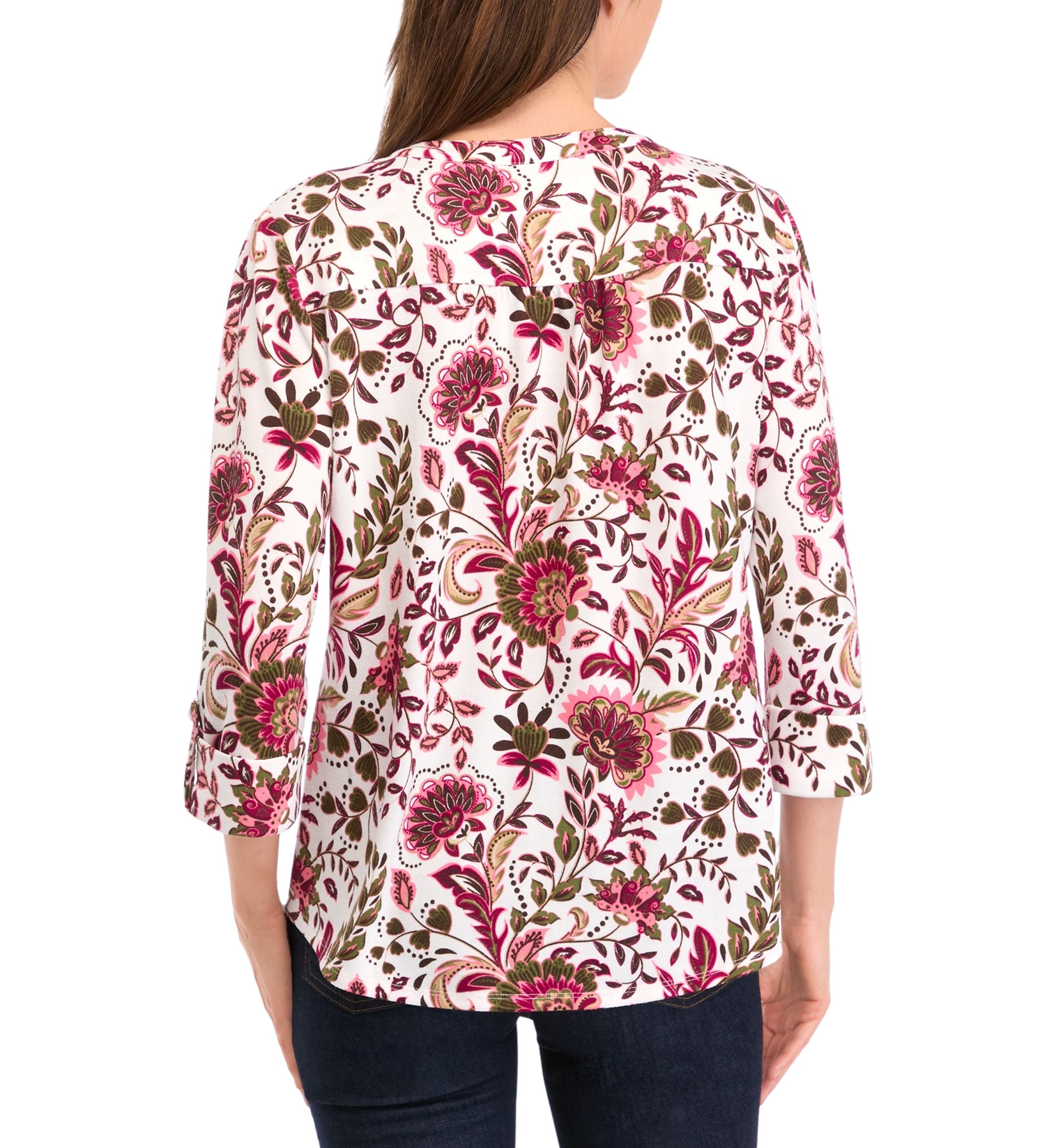 Petite Knit Henley Shirt 