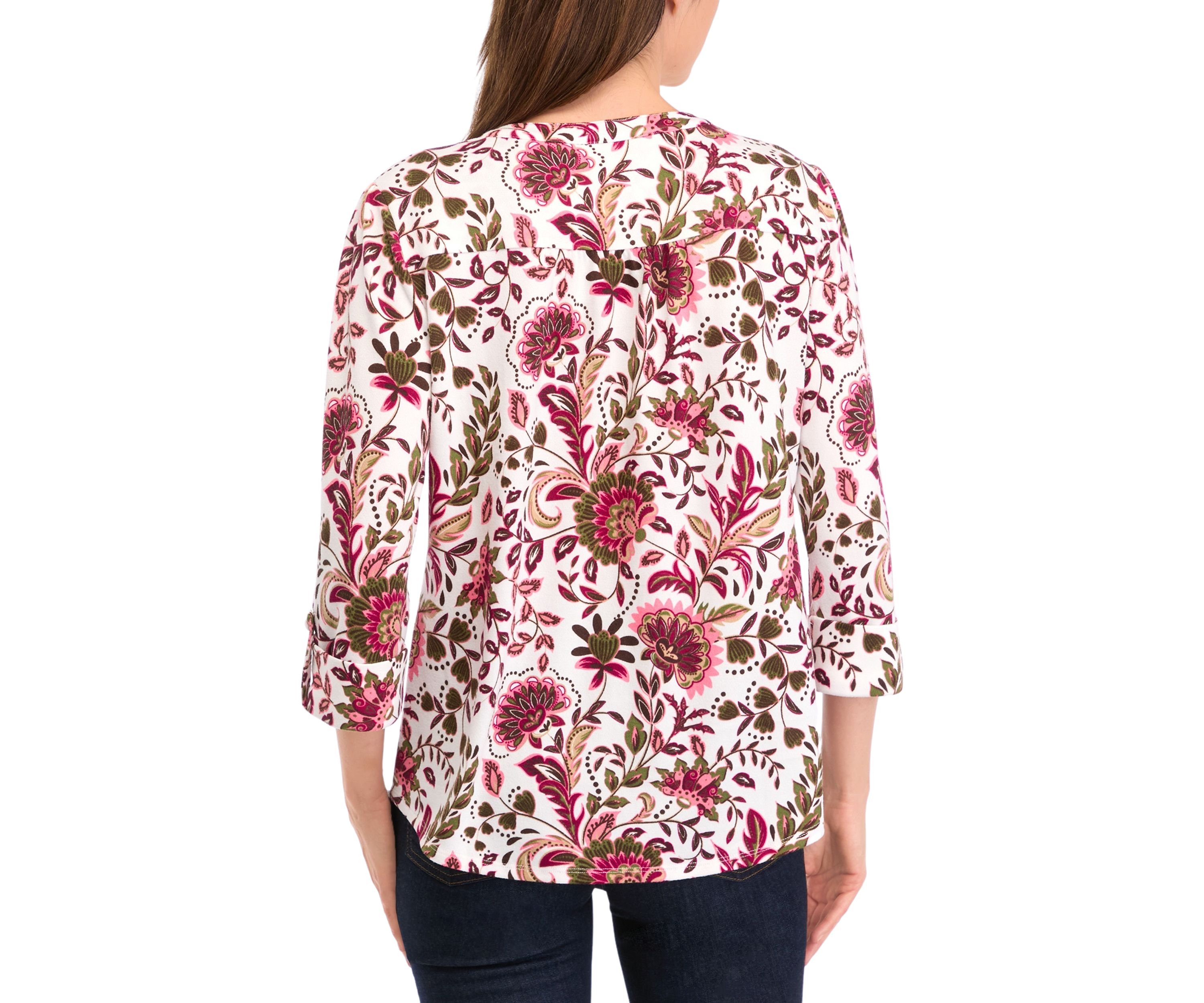 Petite Knit Henley Shirt 