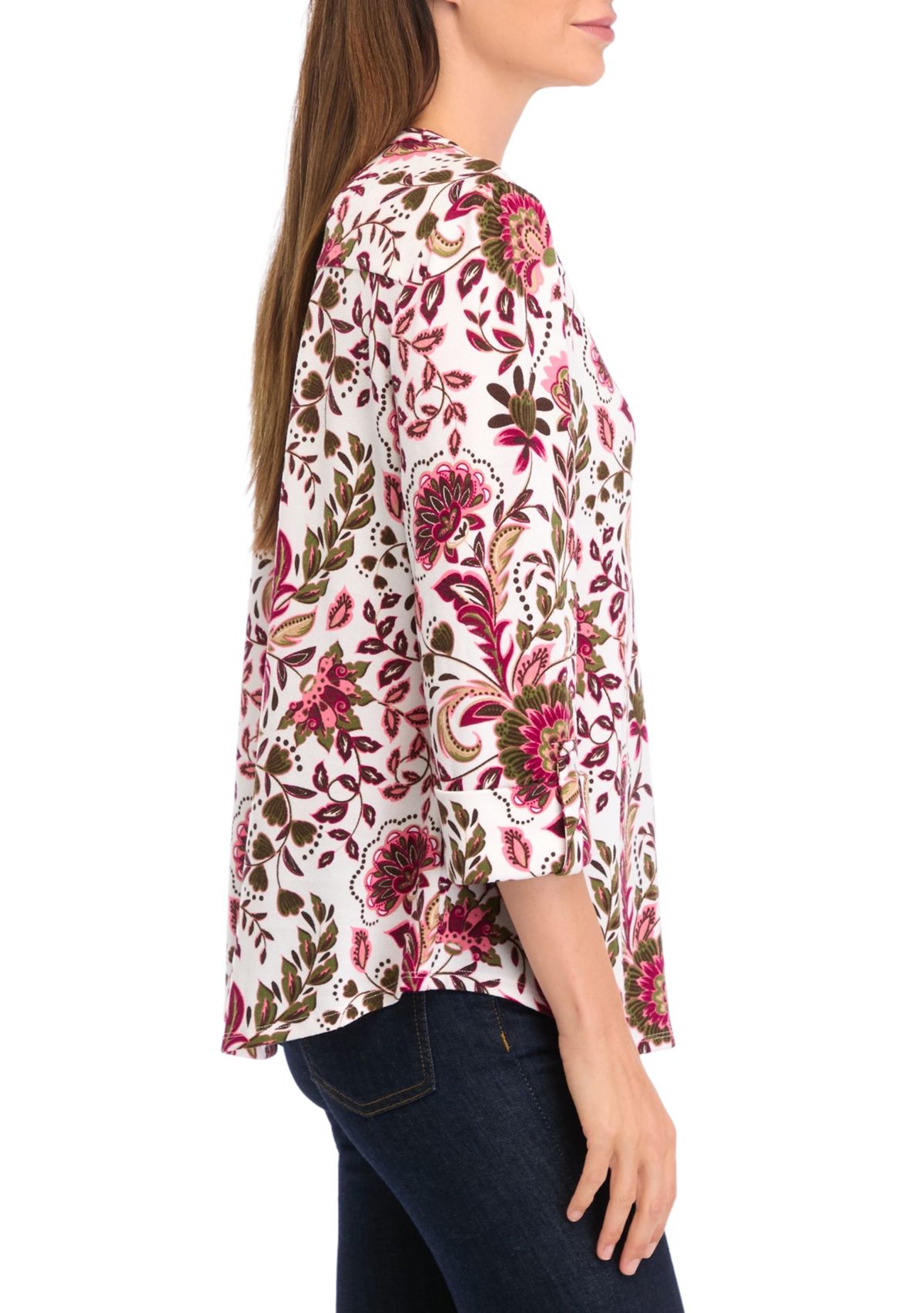 Petite Knit Henley Shirt 